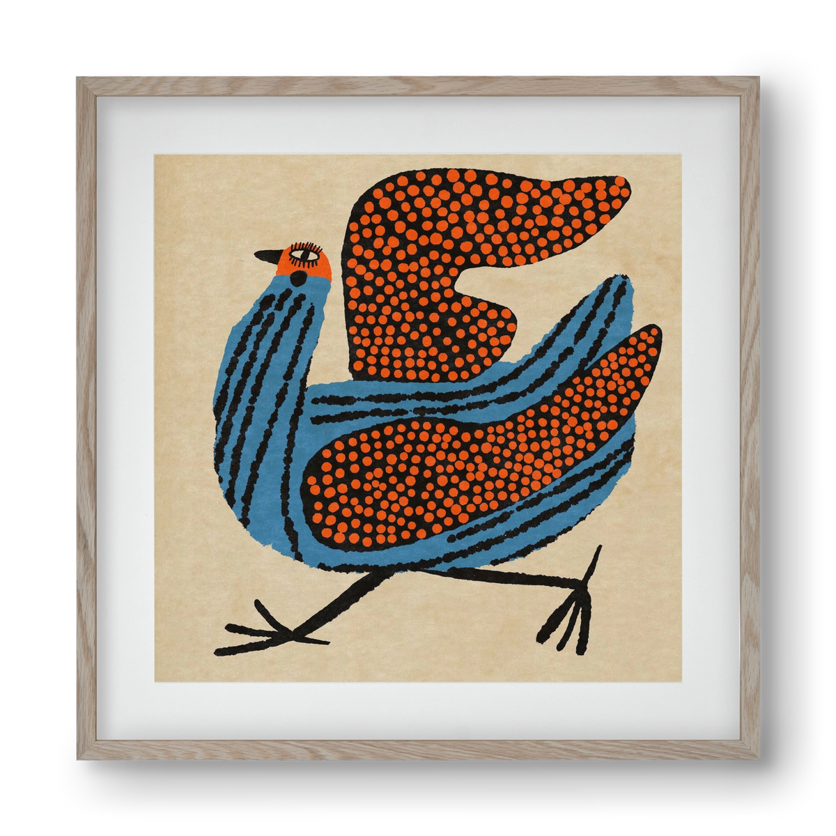 Magic bird, 40x40 cm (30x30 cm), Tölgy keret, paszpartuval