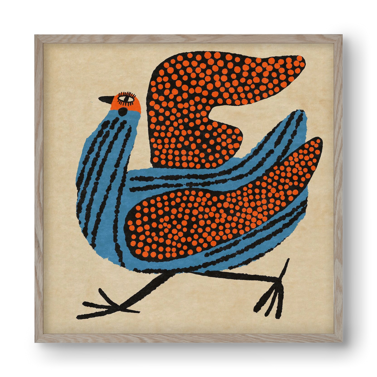 Magic bird, 40x40 cm (40x40 cm), Tölgy keret