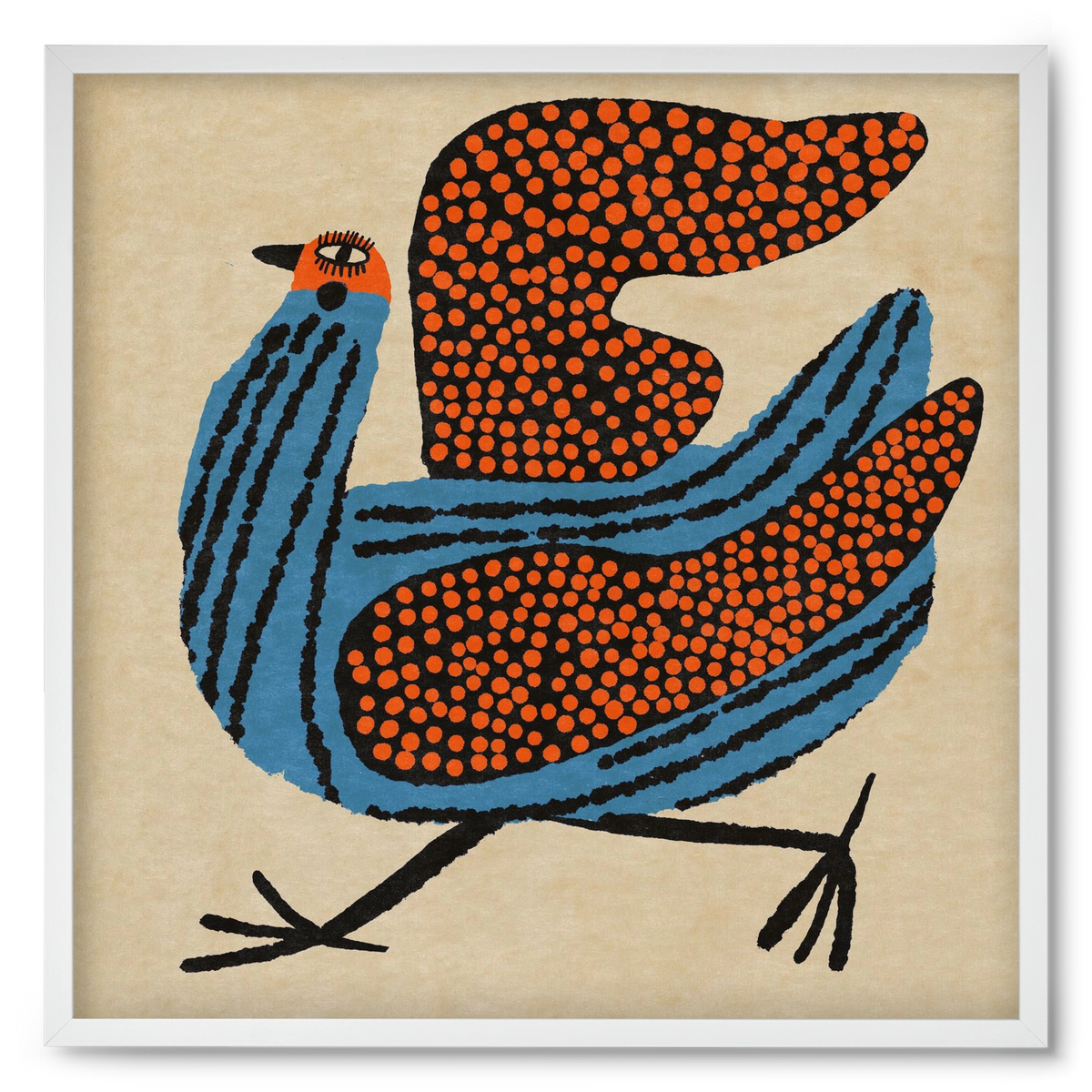 Magic bird, 50x50 cm (50x50 cm), Fehér keret