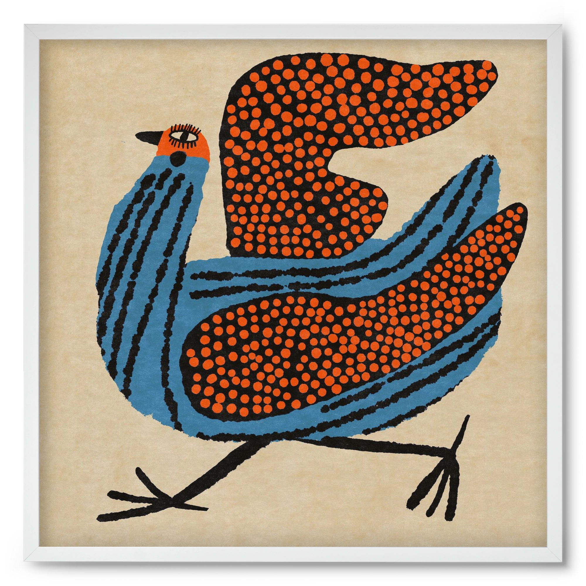 Magic bird, 50x50 cm (50x50 cm), Fehér keret