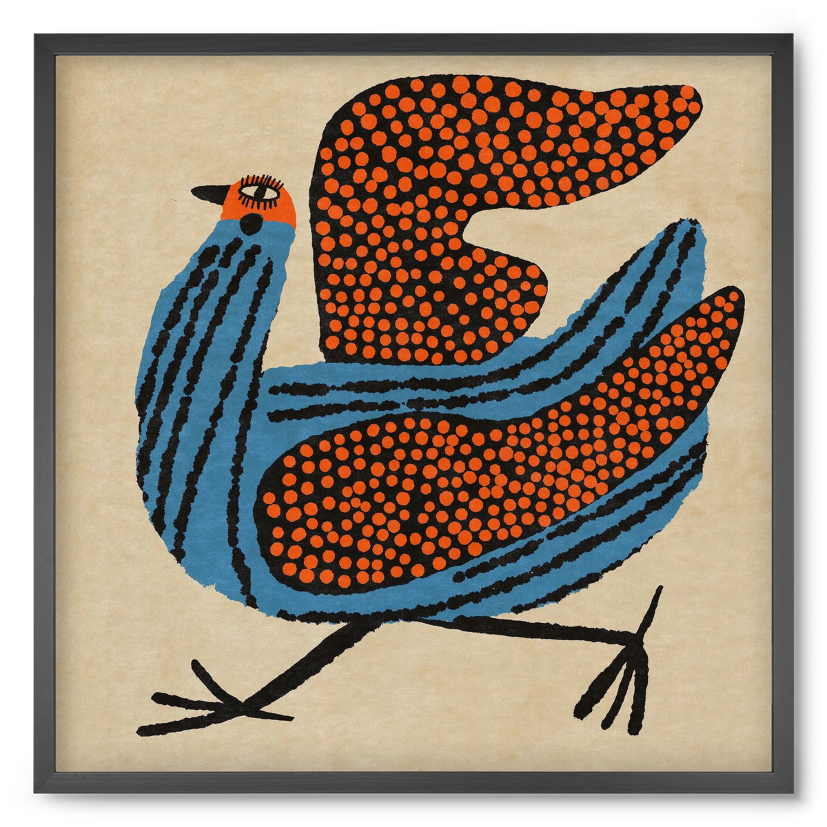 Magic bird, 50x50 cm (50x50 cm), Fekete keret