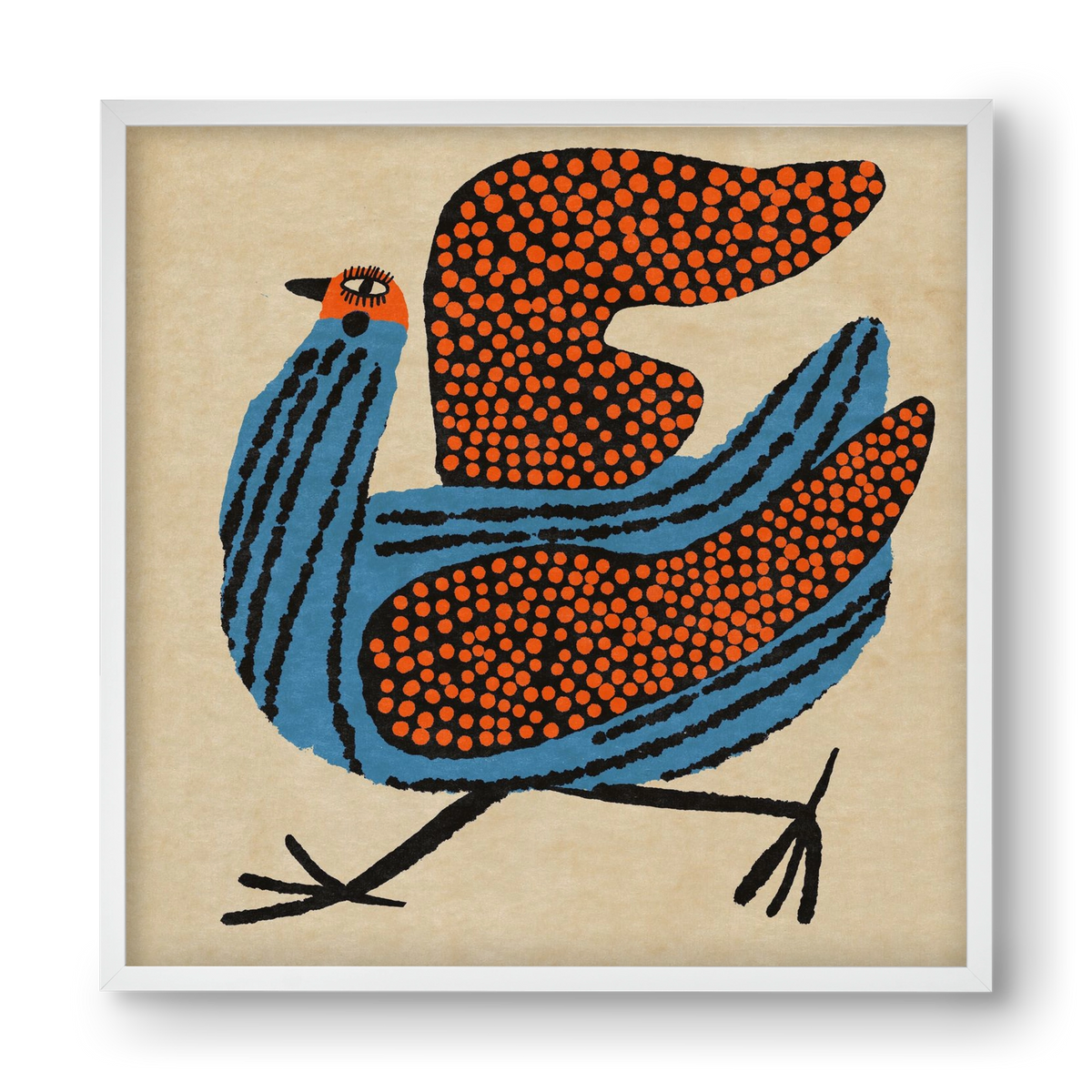 Magic bird, 40x40 cm (40x40 cm), Fehér keret