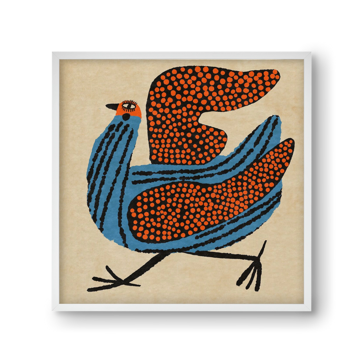 Magic bird, 30x30 cm (30x30 cm), Fehér keret