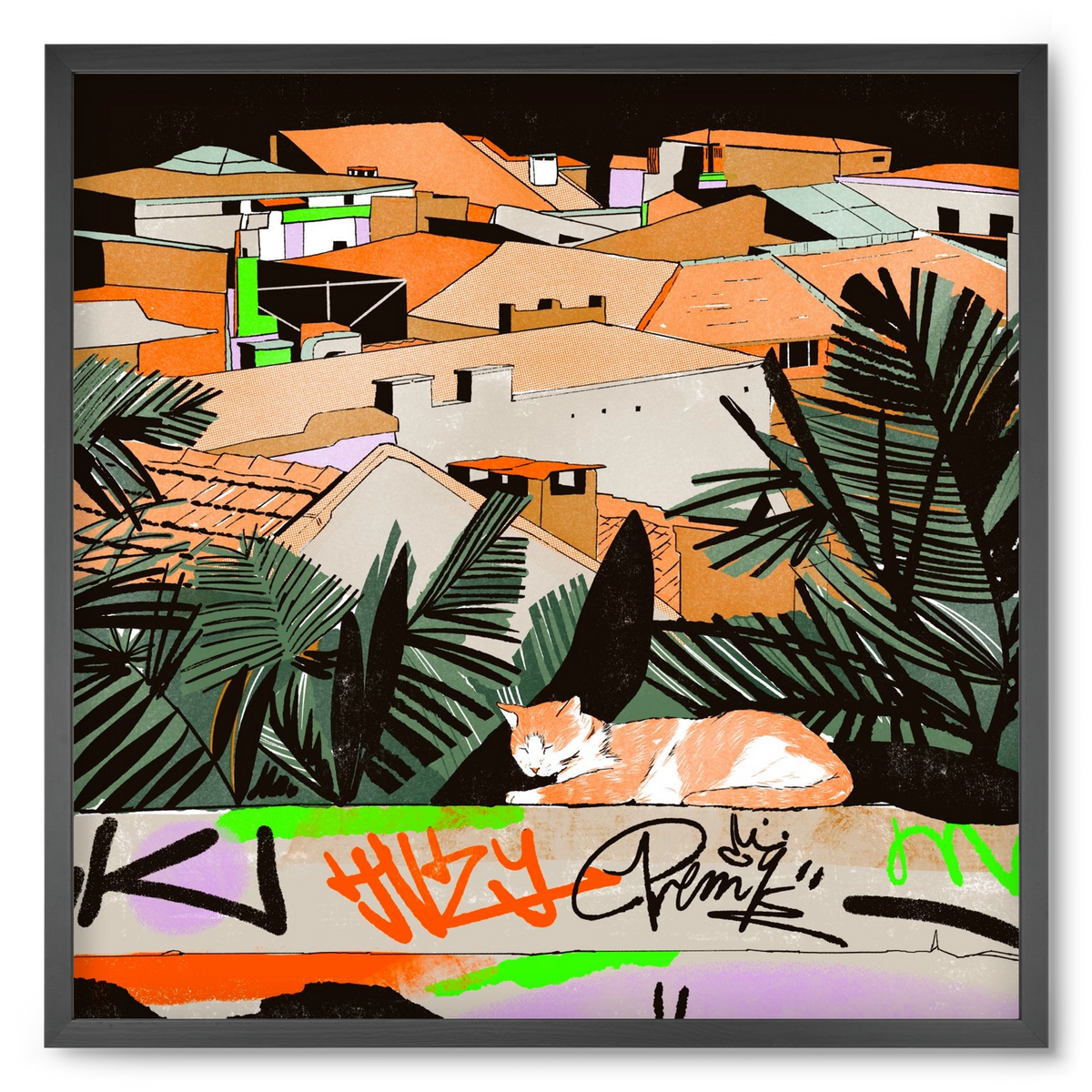 Istanbul night, 50x50 cm (50x50 cm), Fekete keret