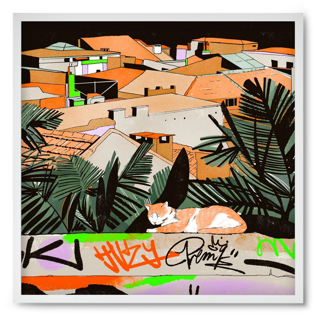 Istanbul night, 50x50 cm (50x50 cm), Fehér keret