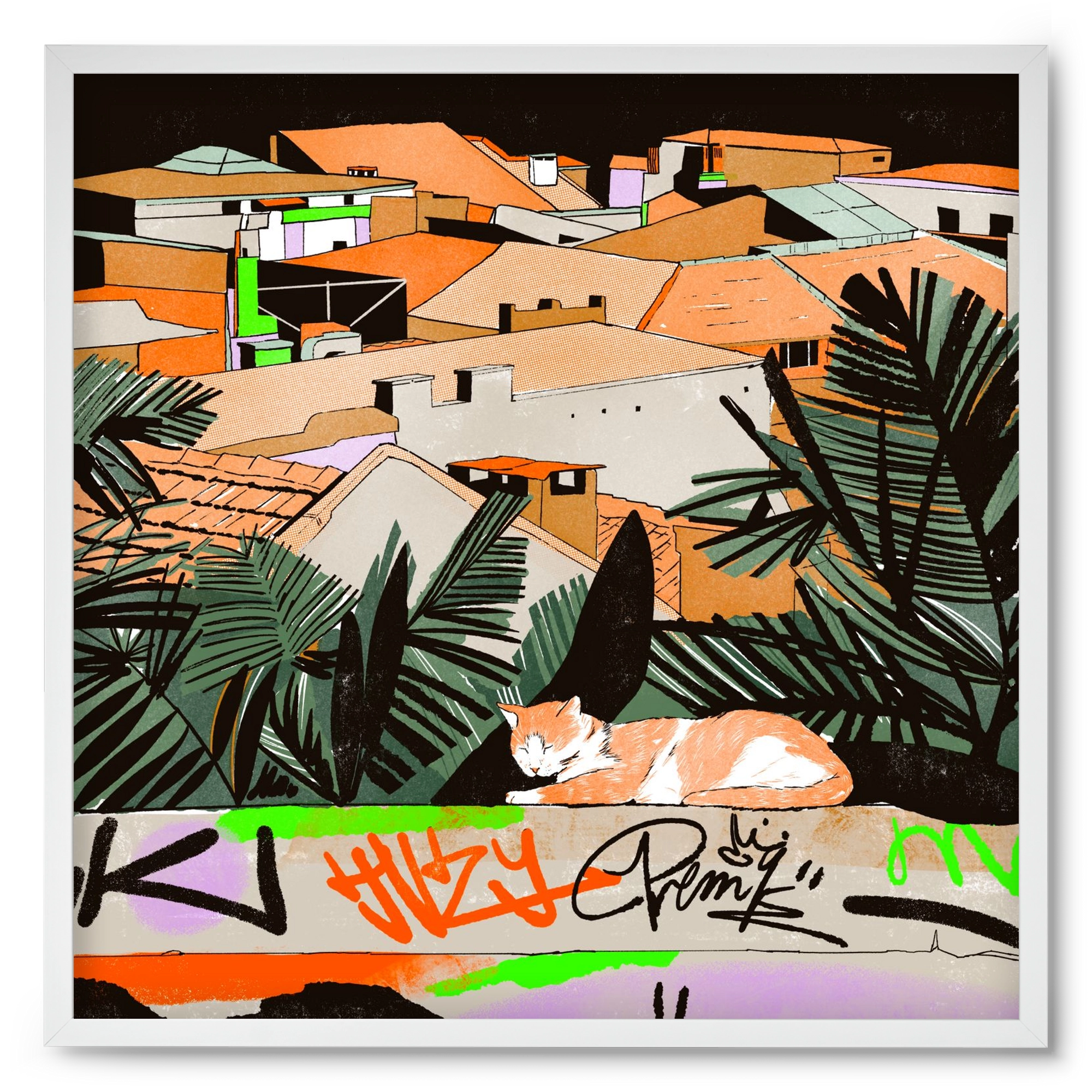 Istanbul night, 50x50 cm (50x50 cm), Fehér keret