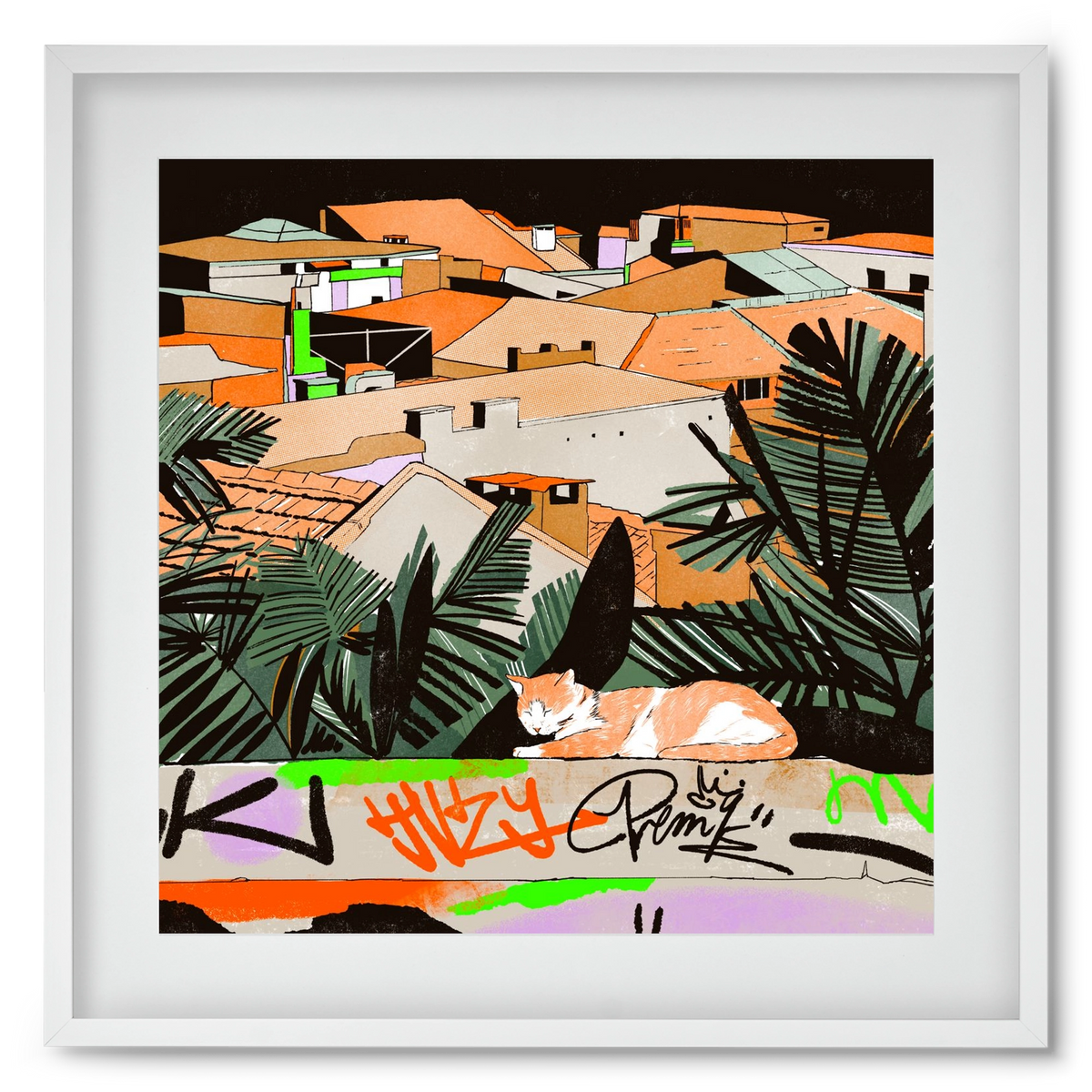 Istanbul night, 50x50 cm (40x40 cm), Fehér keret, paszpartuval