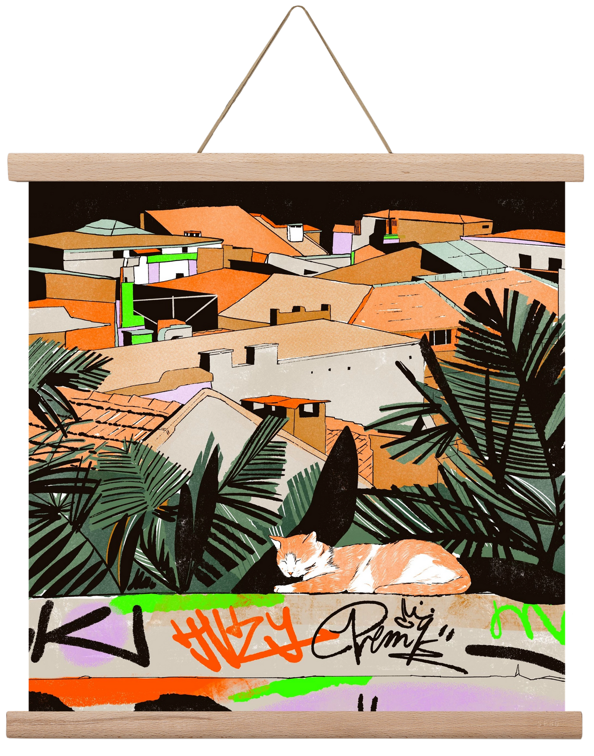 Istanbul night, 40x40 cm (40x40 cm), Tölgy akasztó