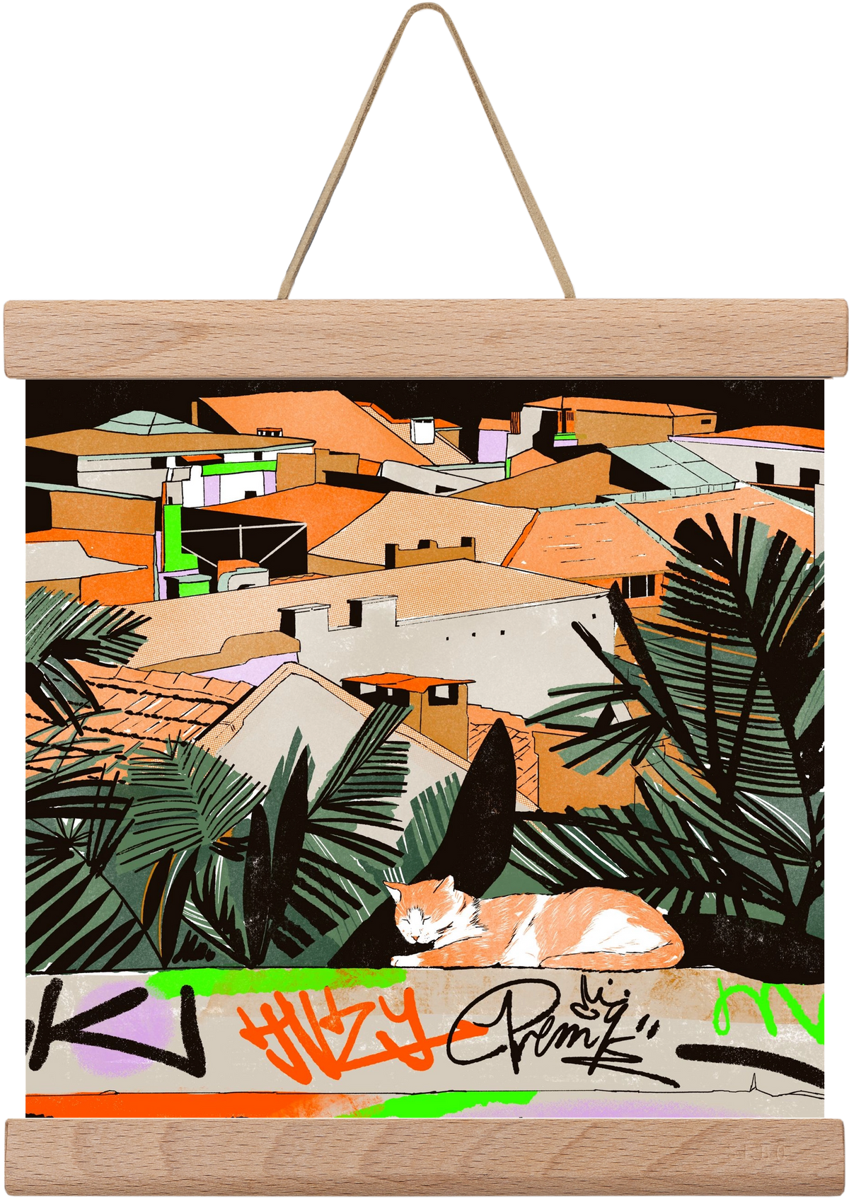 Istanbul night, 20x20 cm (20x20 cm), Tölgy akasztó