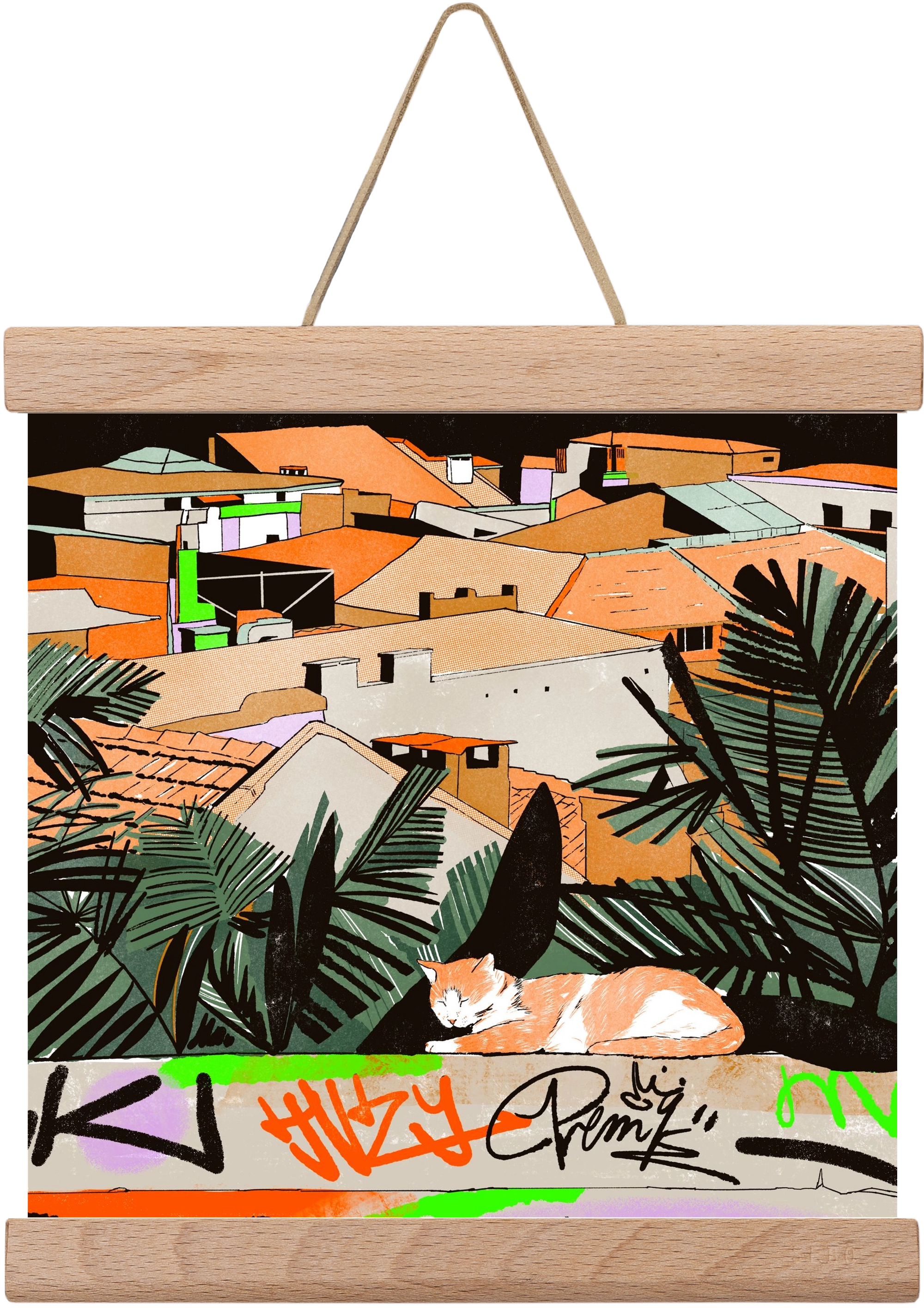 Istanbul night, 20x20 cm (20x20 cm), Tölgy akasztó