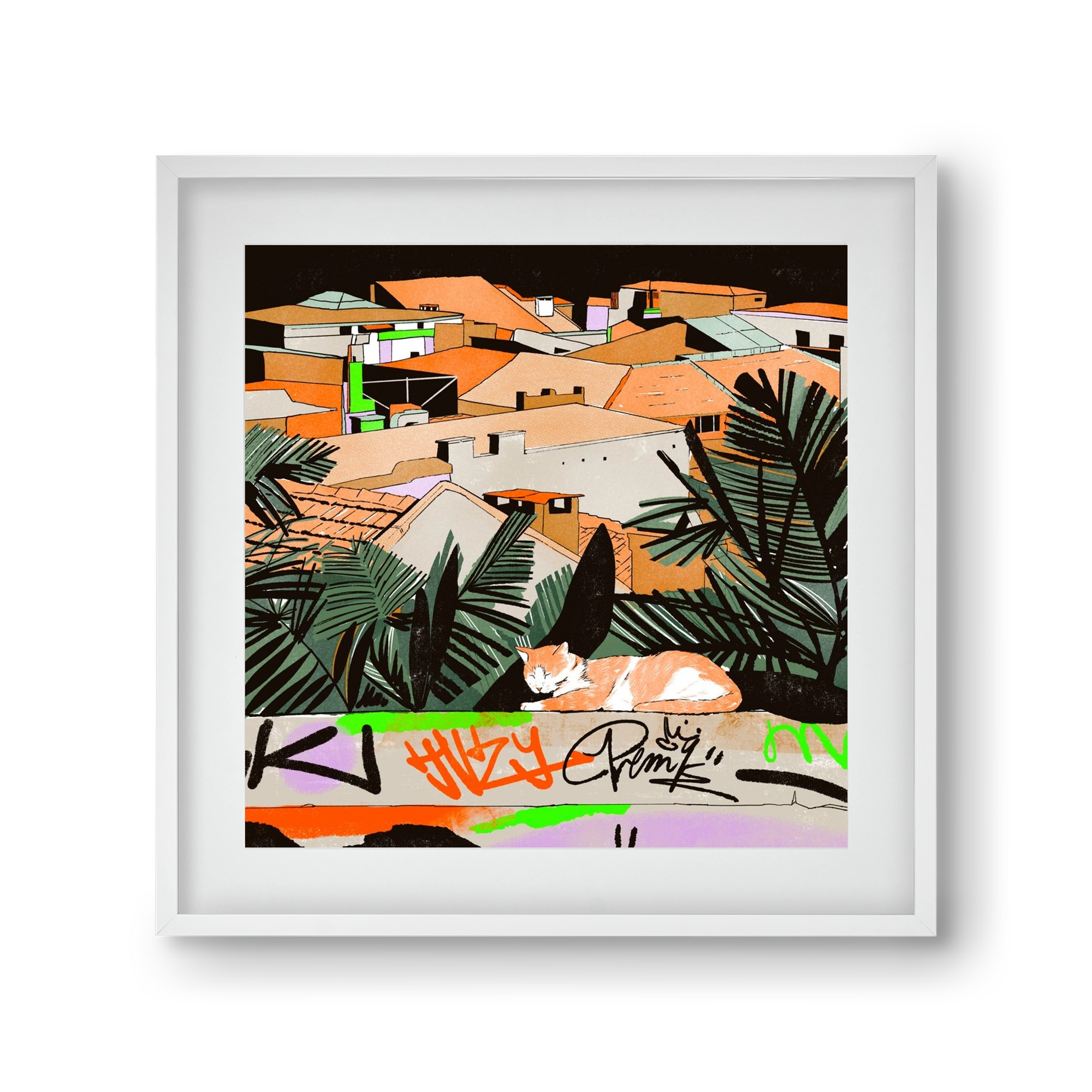 Istanbul night, 30x30 cm (20x20 cm), Fehér keret, paszpartuval