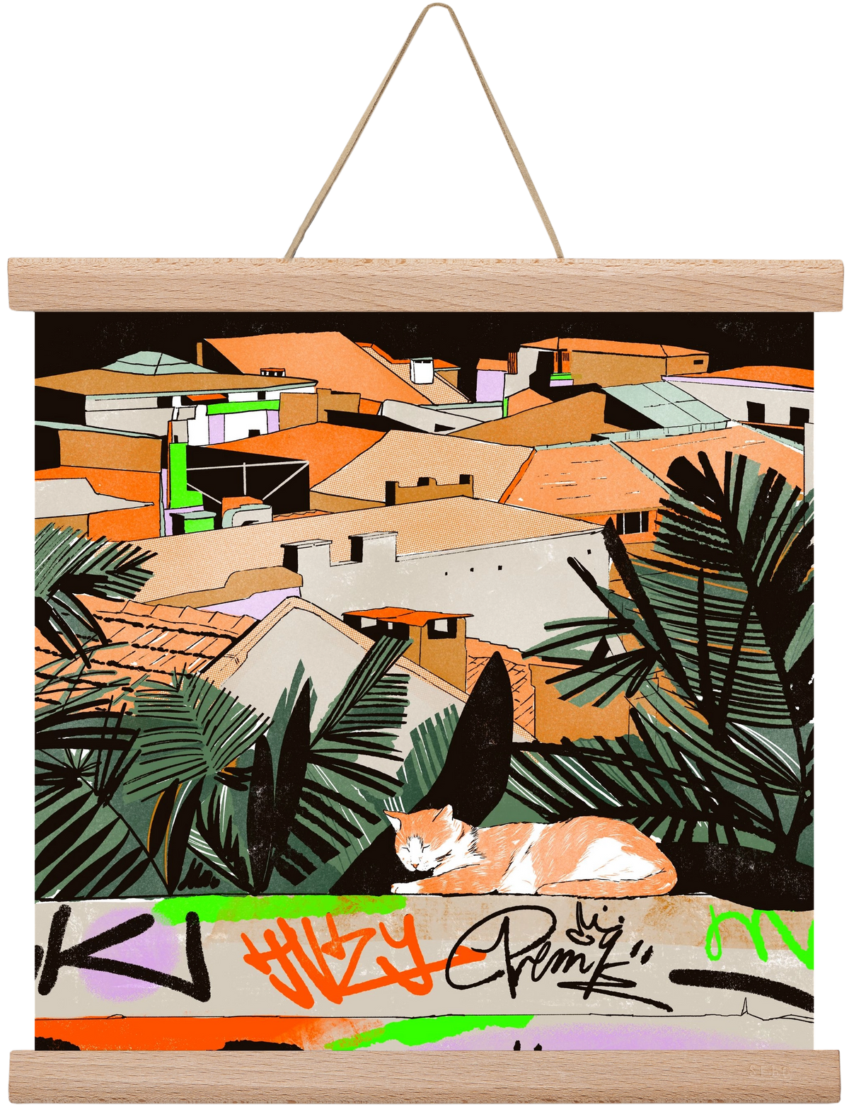 Istanbul night, 30x30 cm (30x30 cm), Tölgy akasztó