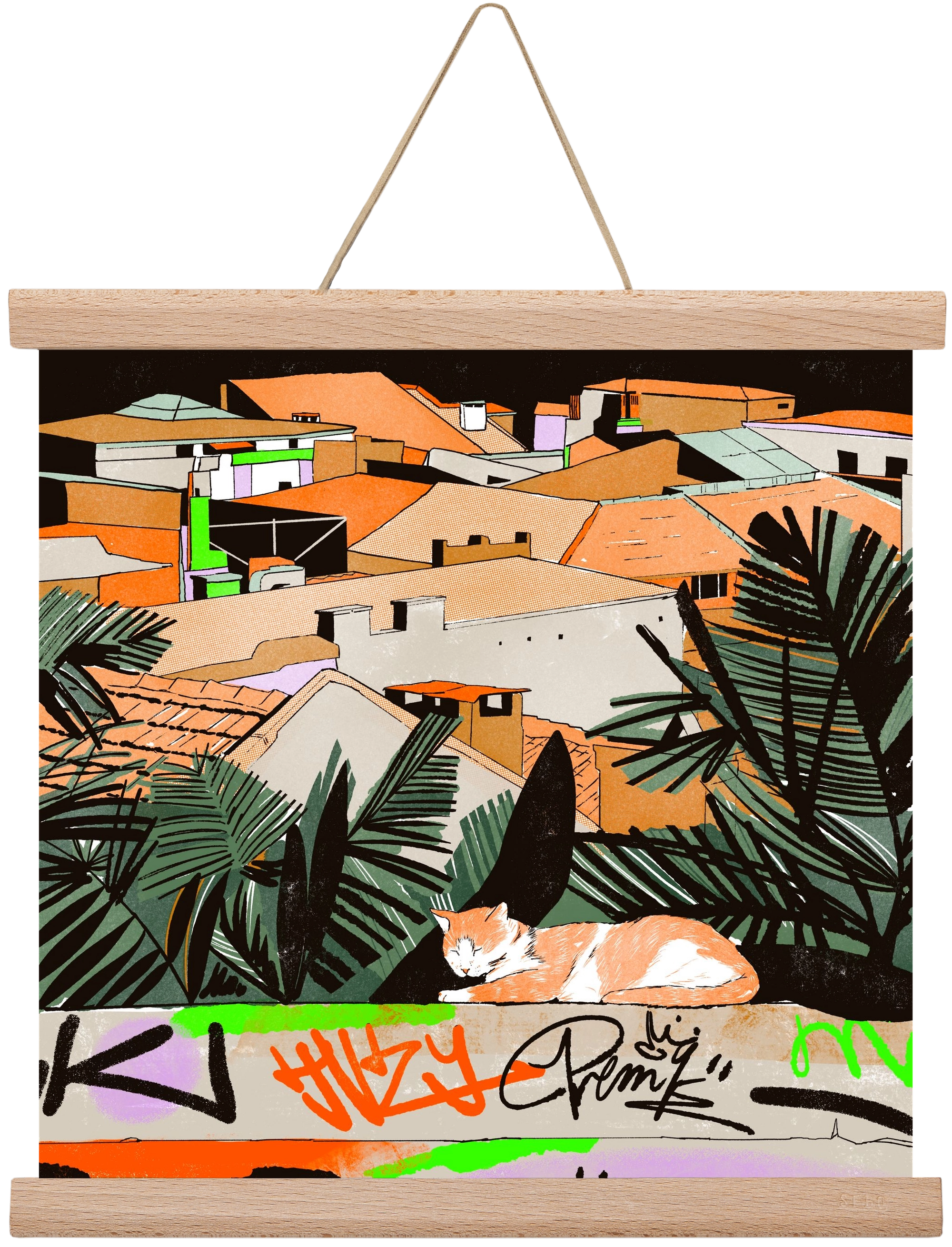 Istanbul night, 30x30 cm (30x30 cm), Tölgy akasztó