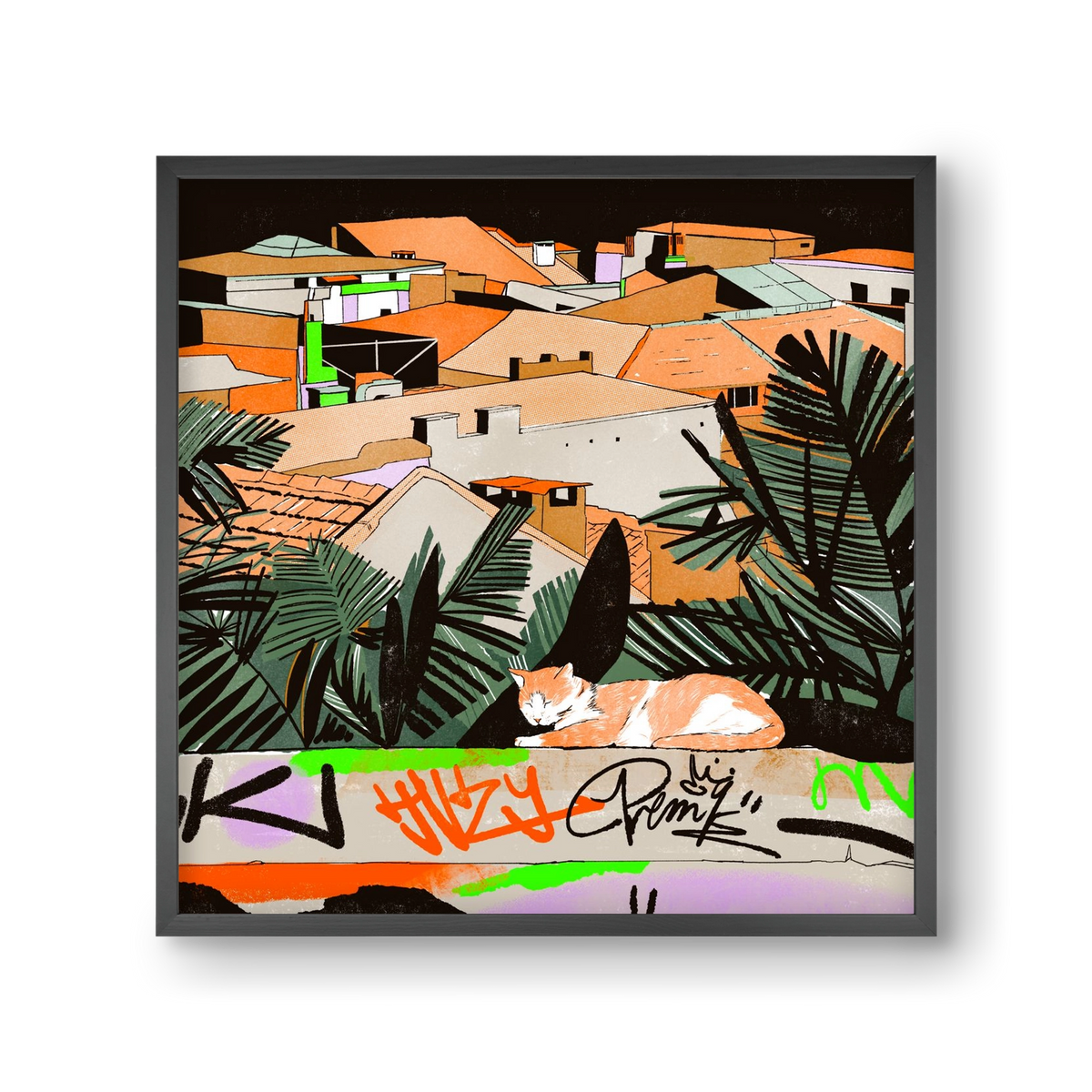 Istanbul night, 30x30 cm (30x30 cm), Fekete keret