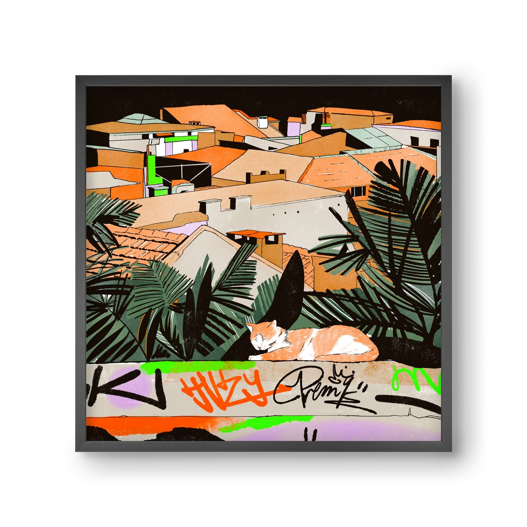 Istanbul night, 30x30 cm (30x30 cm), Fekete keret