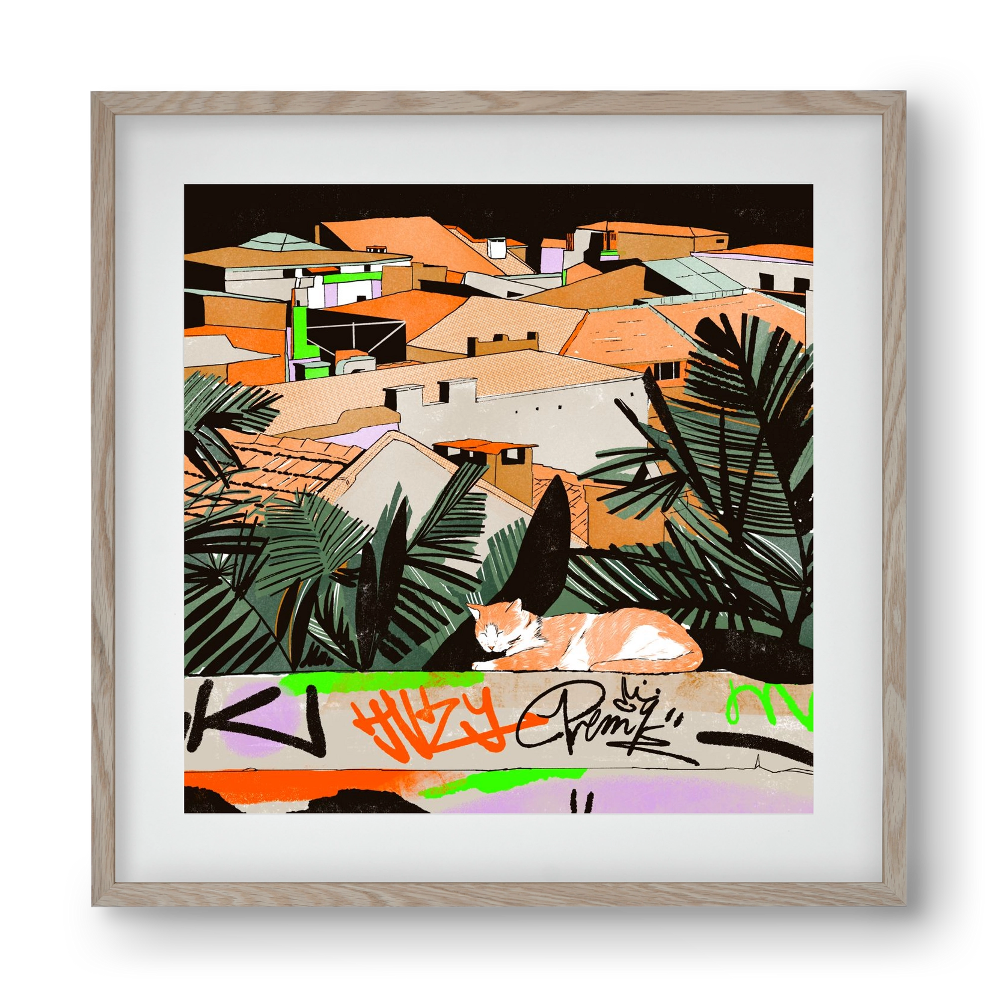 Istanbul night, 40x40 cm (30x30 cm), Tölgy keret, paszpartuval