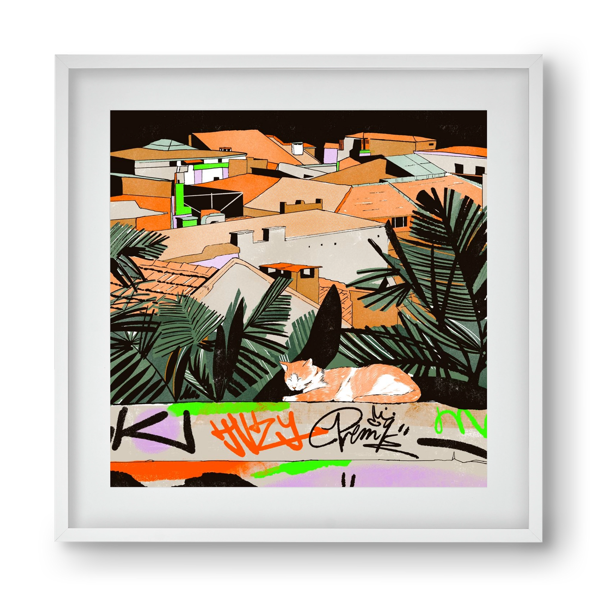 Istanbul night, 40x40 cm (30x30 cm), Fehér keret, paszpartuval