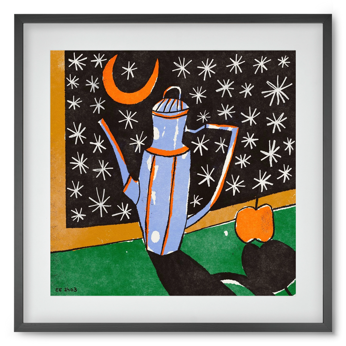 Night tea, 50x50 cm (40x40 cm), Fekete keret, paszpartuval