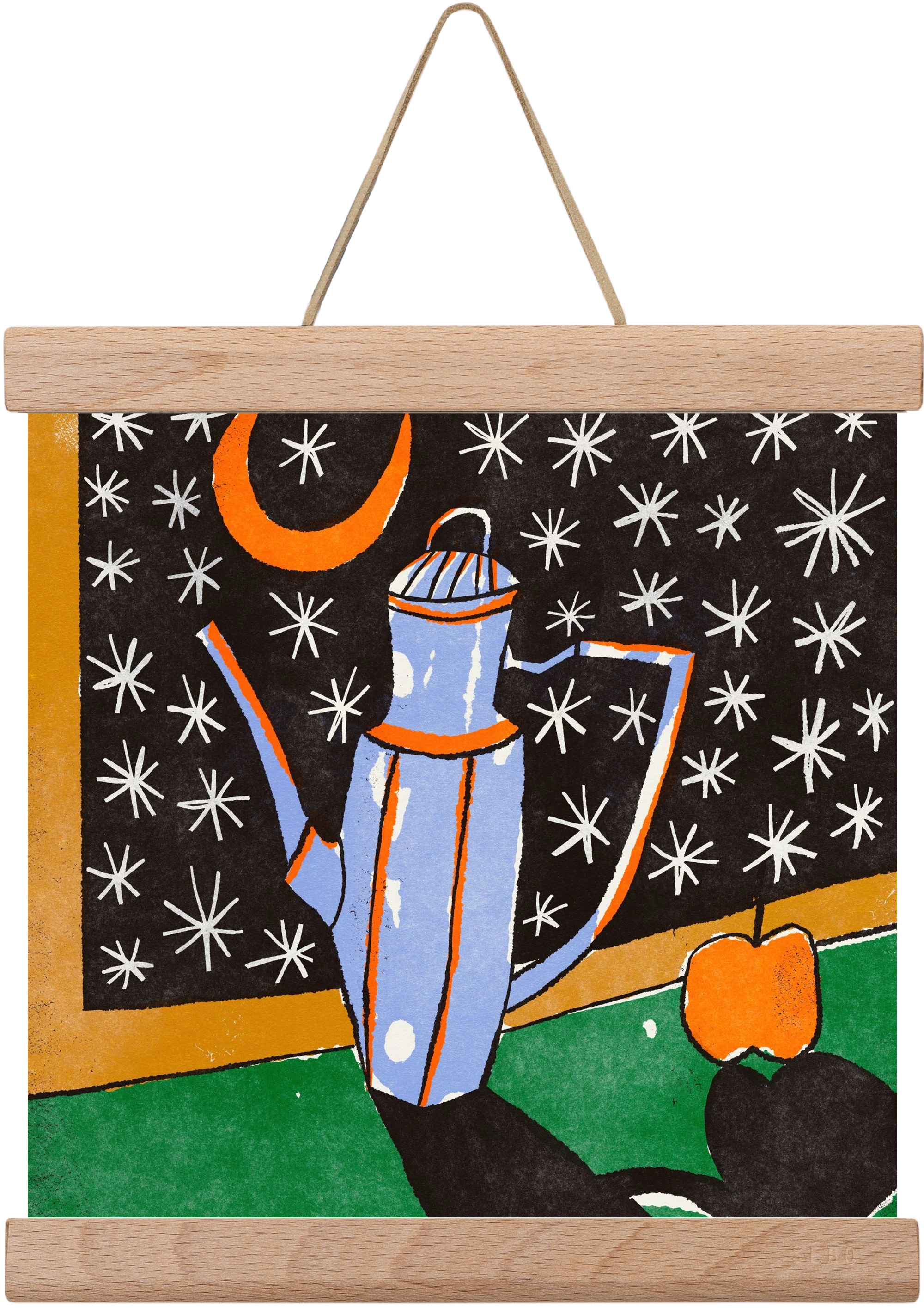 Night tea, 20x20 cm (20x20 cm), Tölgy akasztó