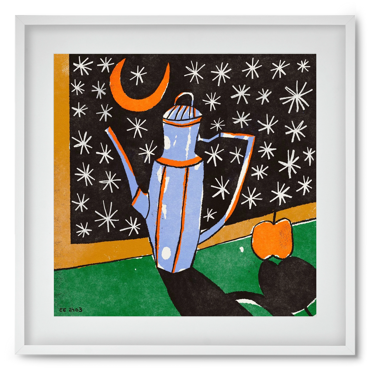 Night tea, 50x50 cm (40x40 cm), Fehér keret, paszpartuval