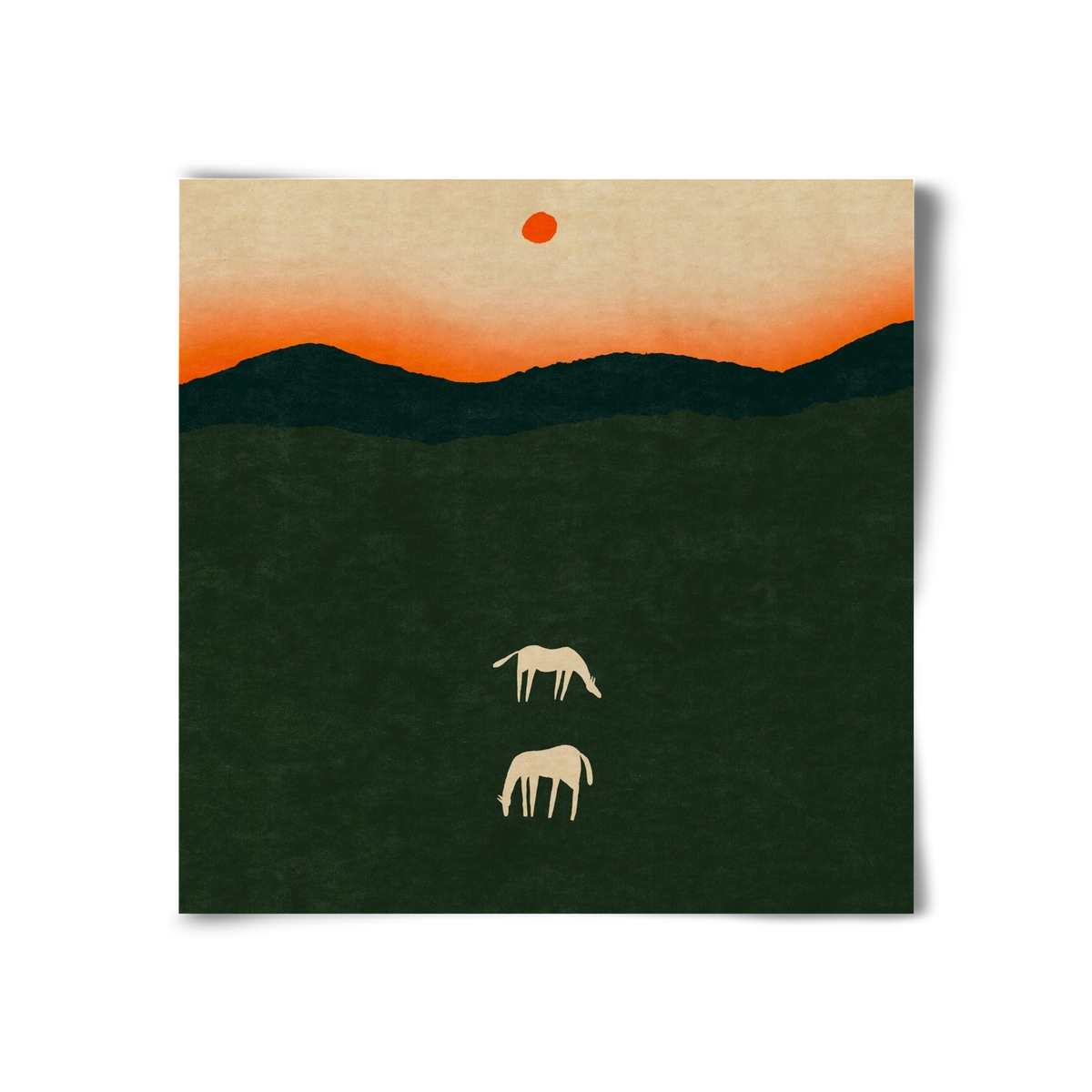 Horses at dawn no 2., 30x30 cm, Keret nélkül