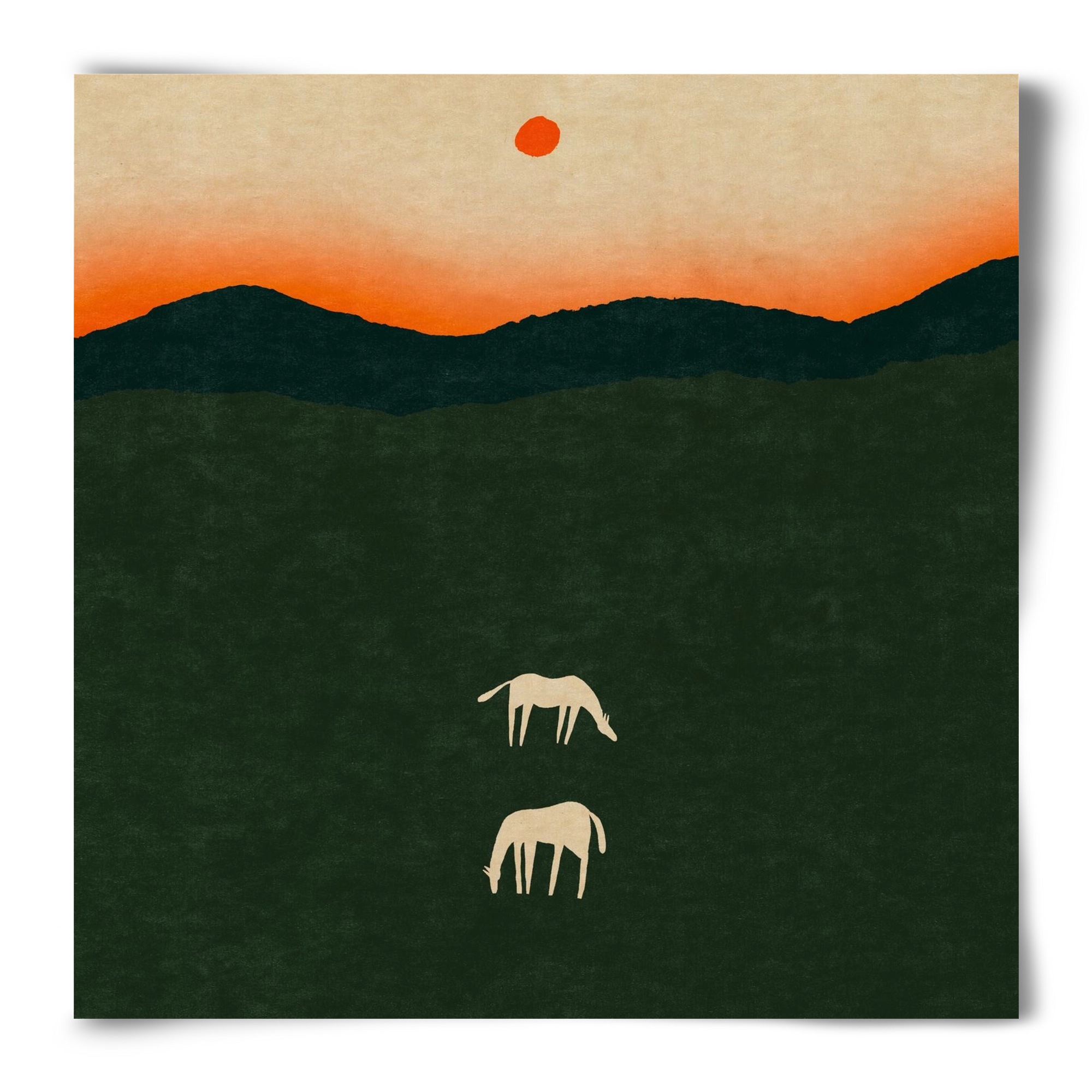 Horses at dawn no 2., 50x50 cm, Keret nélkül