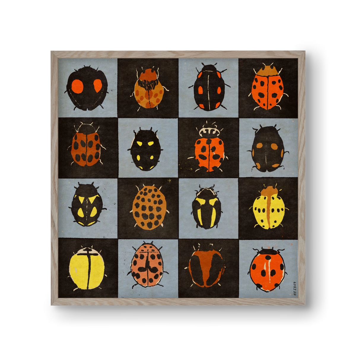 Ladybug bingo, 30x30 cm (30x30 cm), Tölgy keret