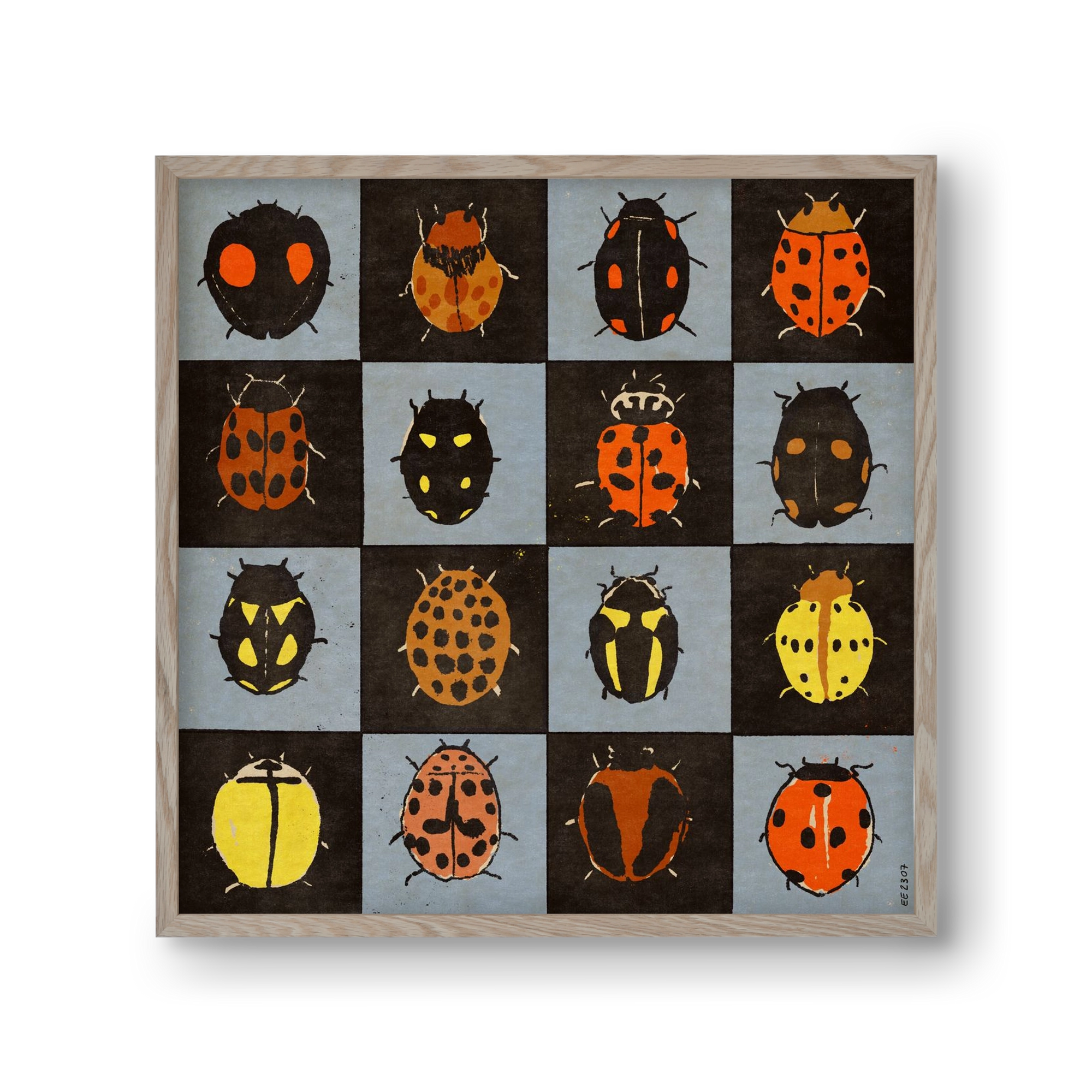 Ladybug bingo, 30x30 cm (30x30 cm), Tölgy keret