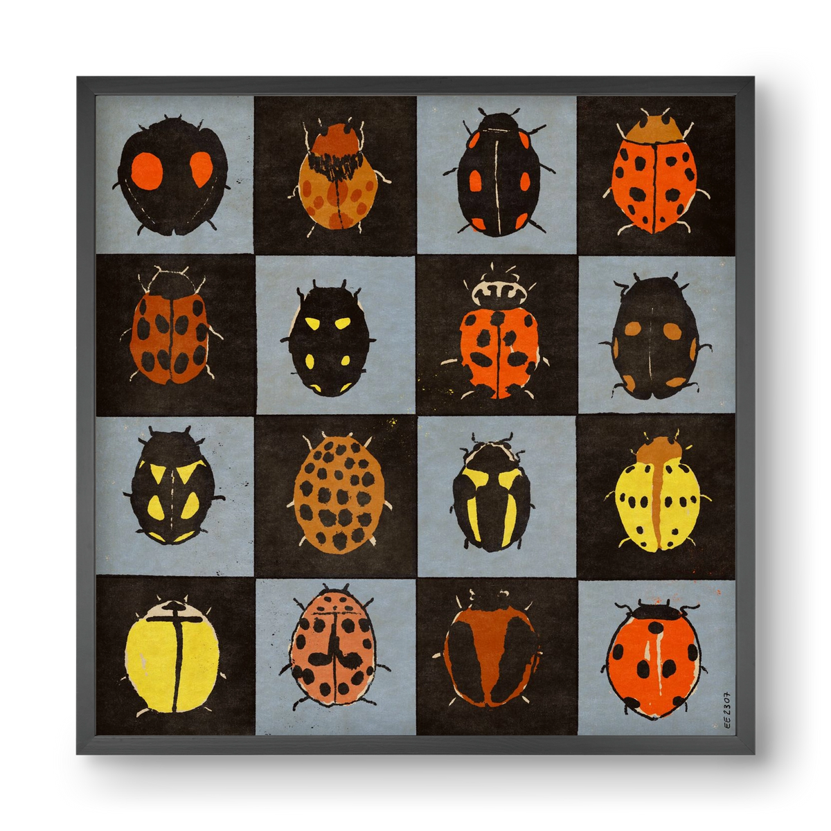 Ladybug bingo, 40x40 cm (40x40 cm), Fekete keret