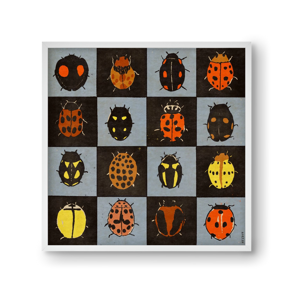 Ladybug bingo, 30x30 cm (30x30 cm), Fehér keret