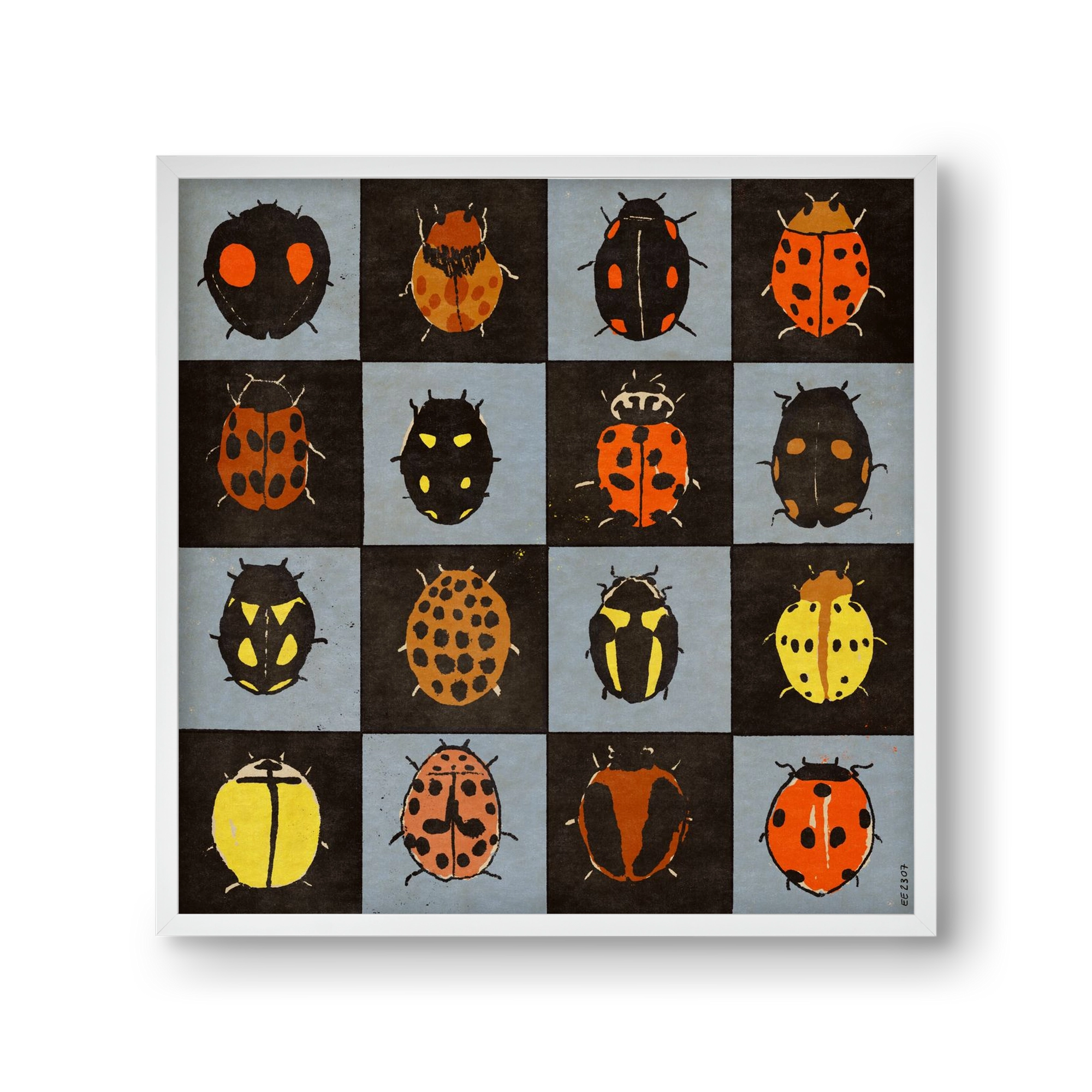 Ladybug bingo, 30x30 cm (30x30 cm), Fehér keret