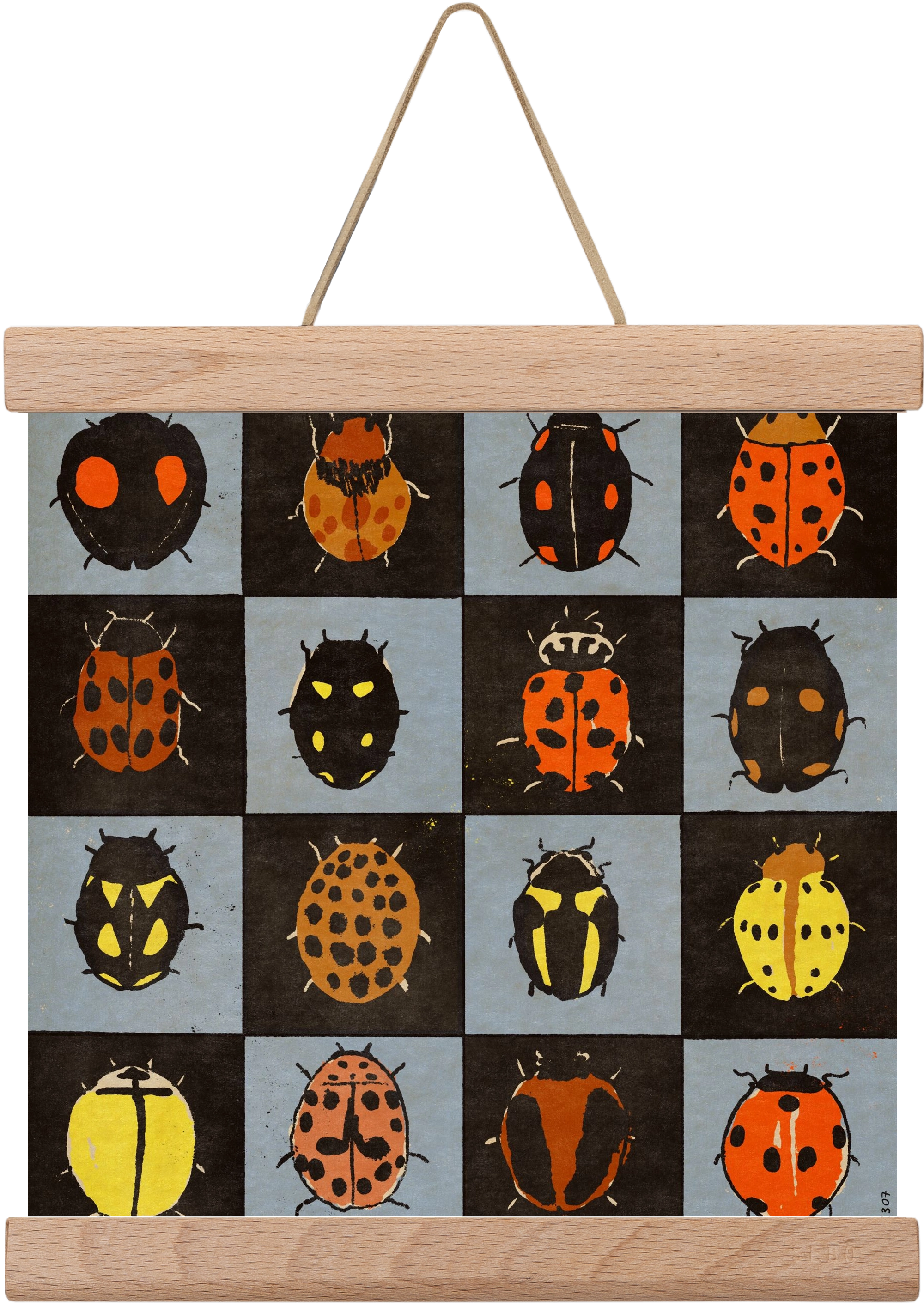 Ladybug bingo, 20x20 cm (20x20 cm), Tölgy akasztó