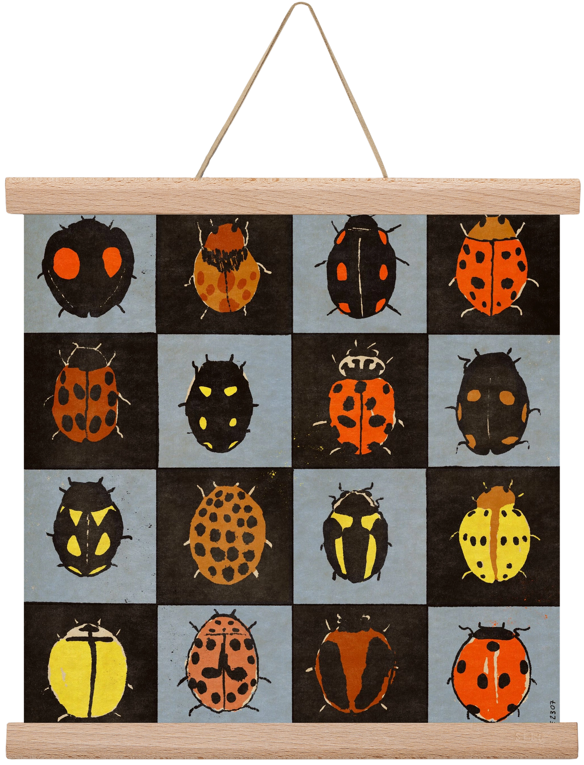 Ladybug bingo, 30x30 cm (30x30 cm), Tölgy akasztó