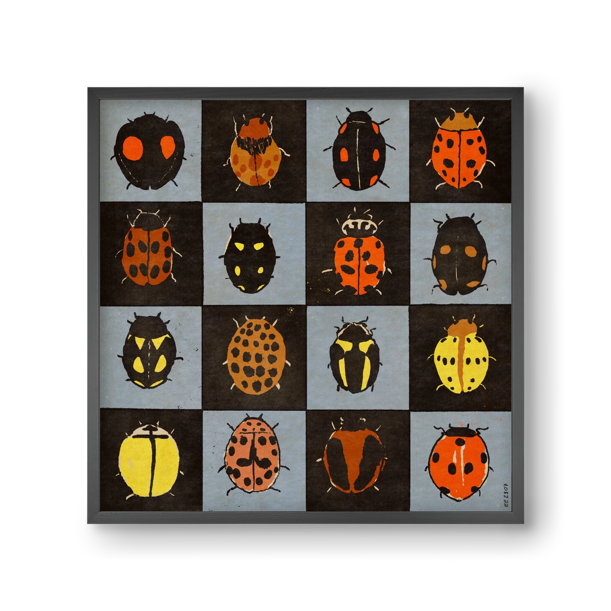 Ladybug bingo, 30x30 cm (30x30 cm), Fekete keret