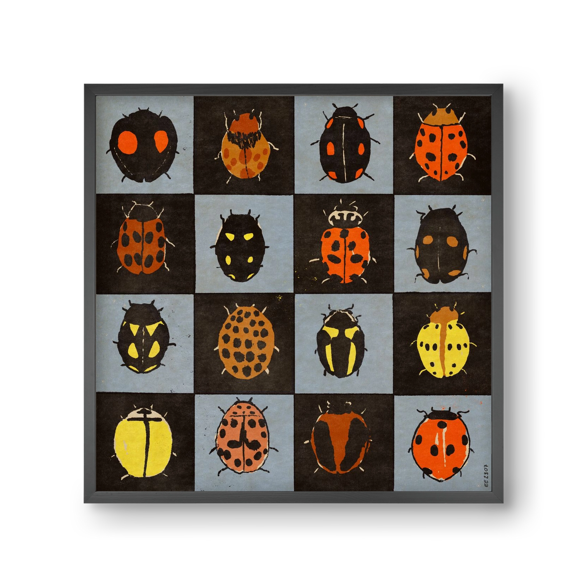 Ladybug bingo, 30x30 cm (30x30 cm), Fekete keret