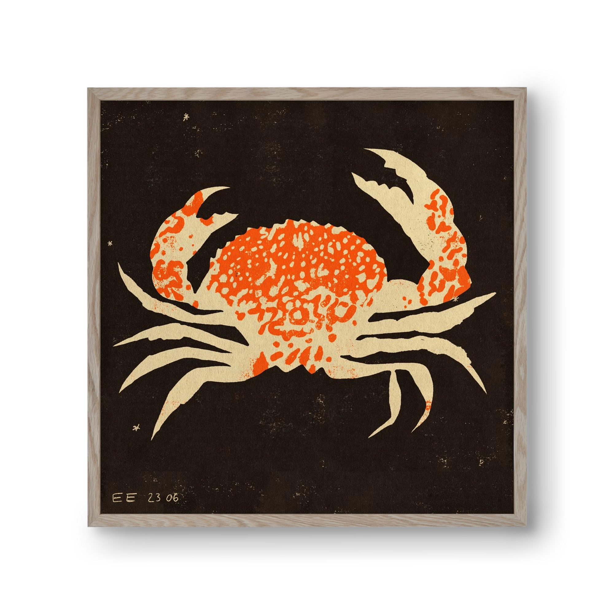Spotted crab, 30x30 cm (30x30 cm), Tölgy keret