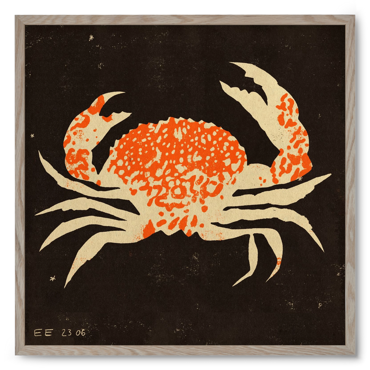 Spotted crab, 50x50 cm (50x50 cm), Tölgy keret