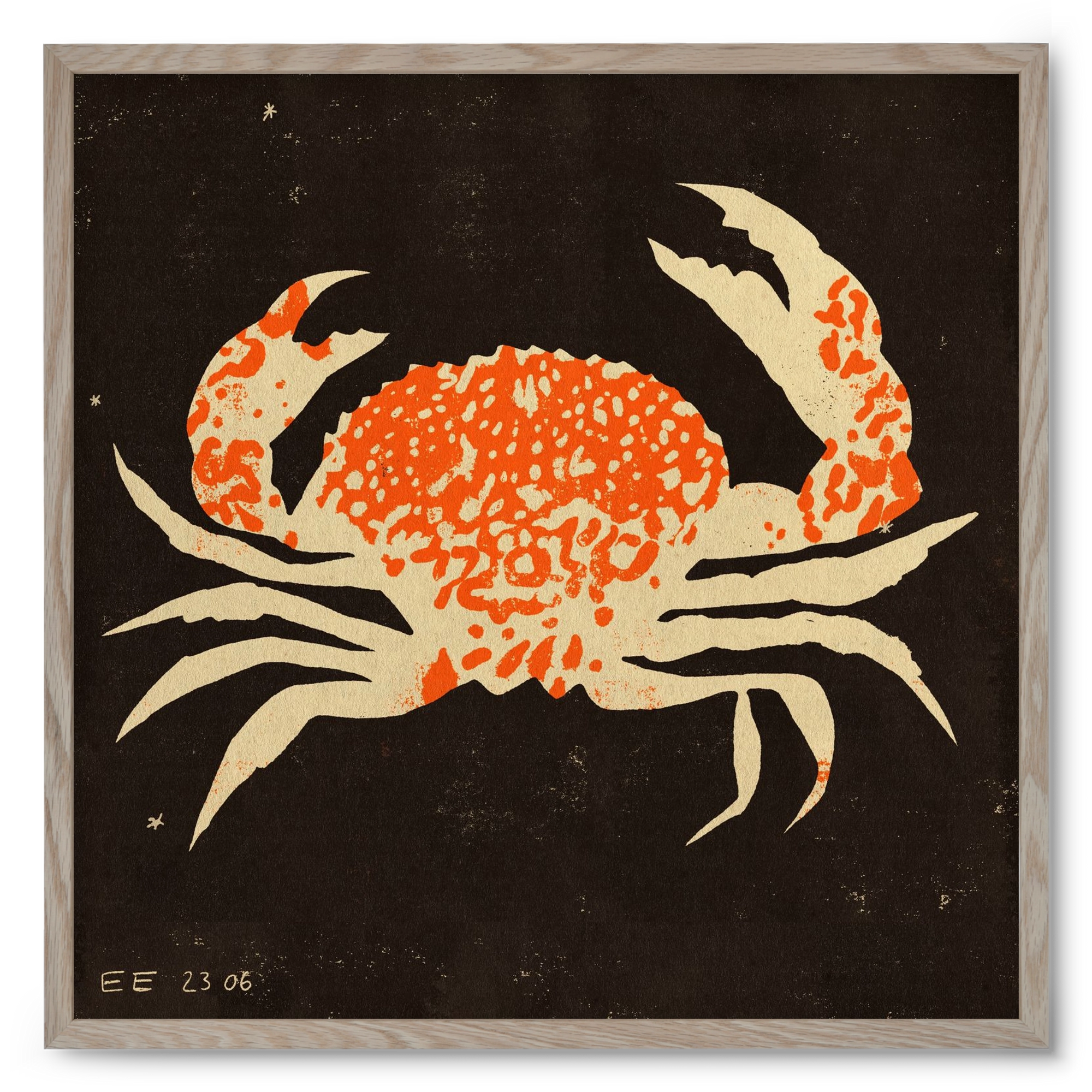Spotted crab, 50x50 cm (50x50 cm), Tölgy keret