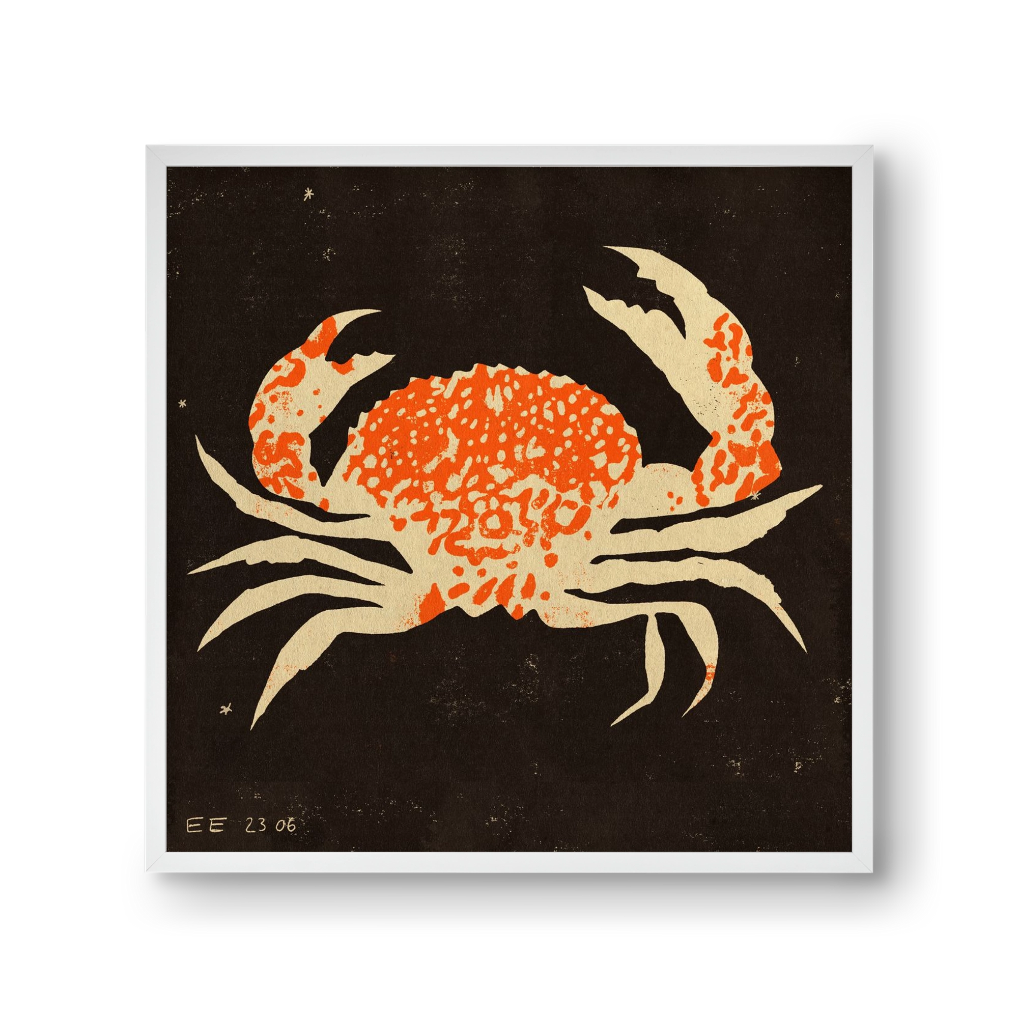 Spotted crab, 30x30 cm (30x30 cm), Fehér keret