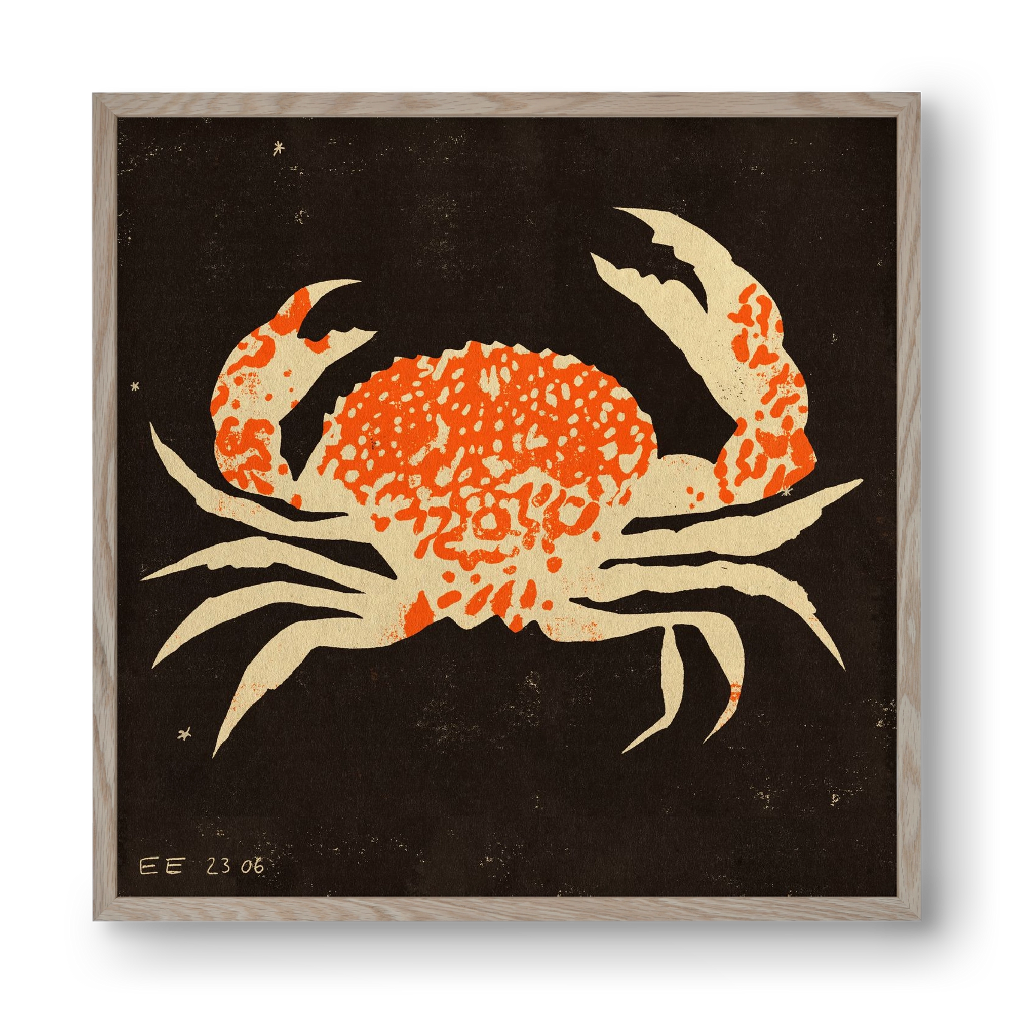 Spotted crab, 40x40 cm (40x40 cm), Tölgy keret