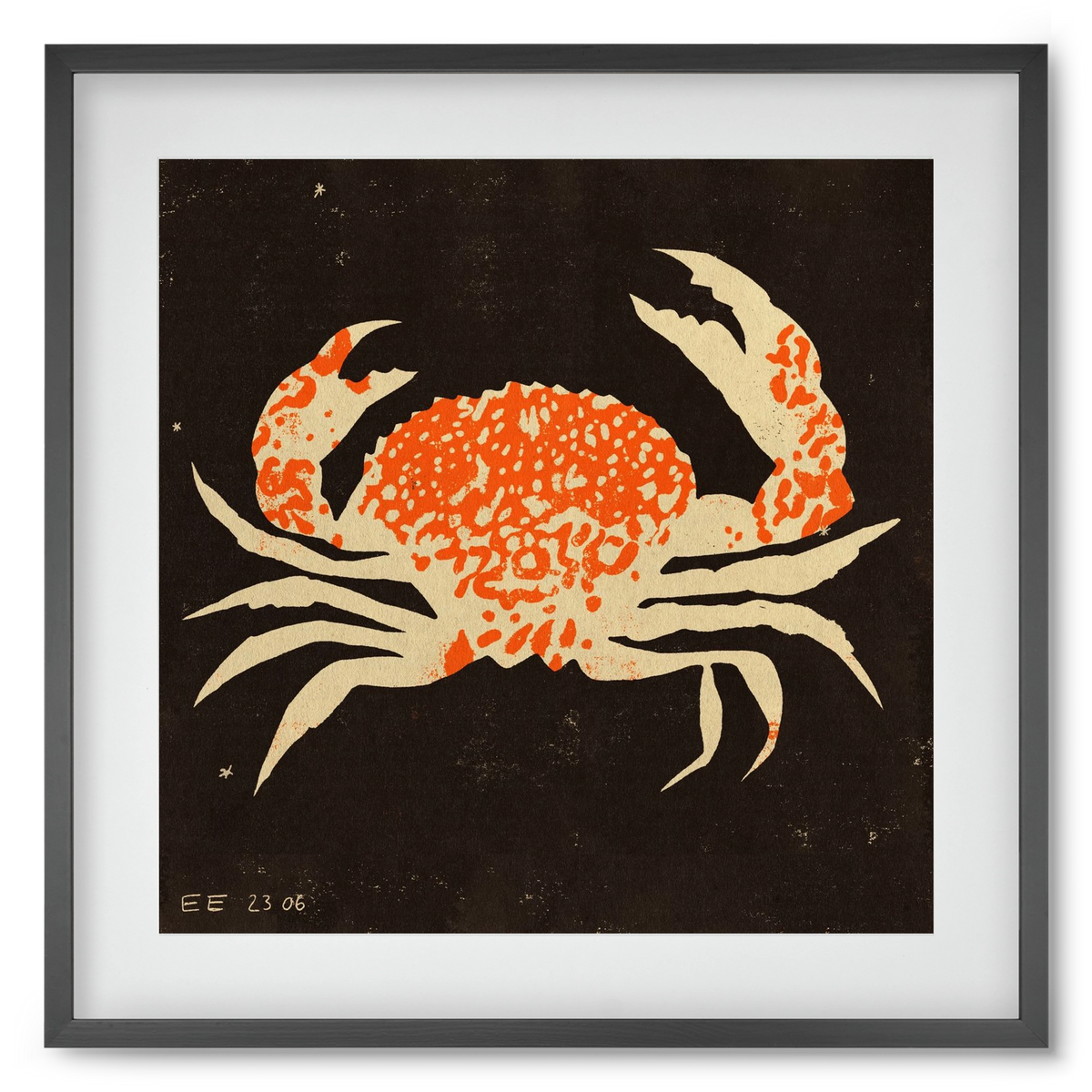 Spotted crab, 50x50 cm (40x40 cm), Fekete keret, paszpartuval