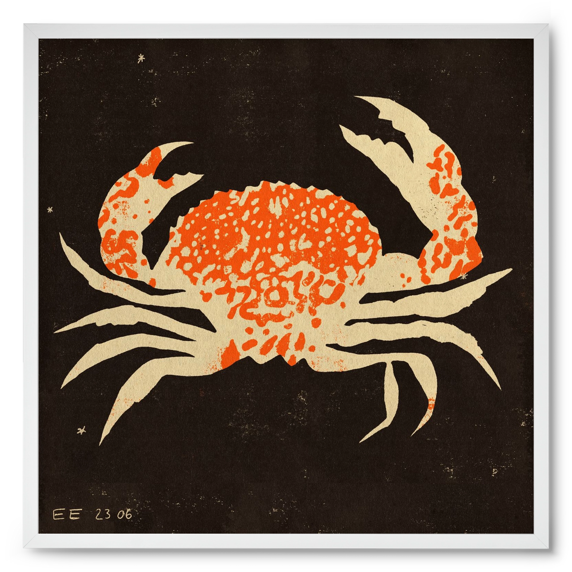 Spotted crab, 50x50 cm (50x50 cm), Fehér keret