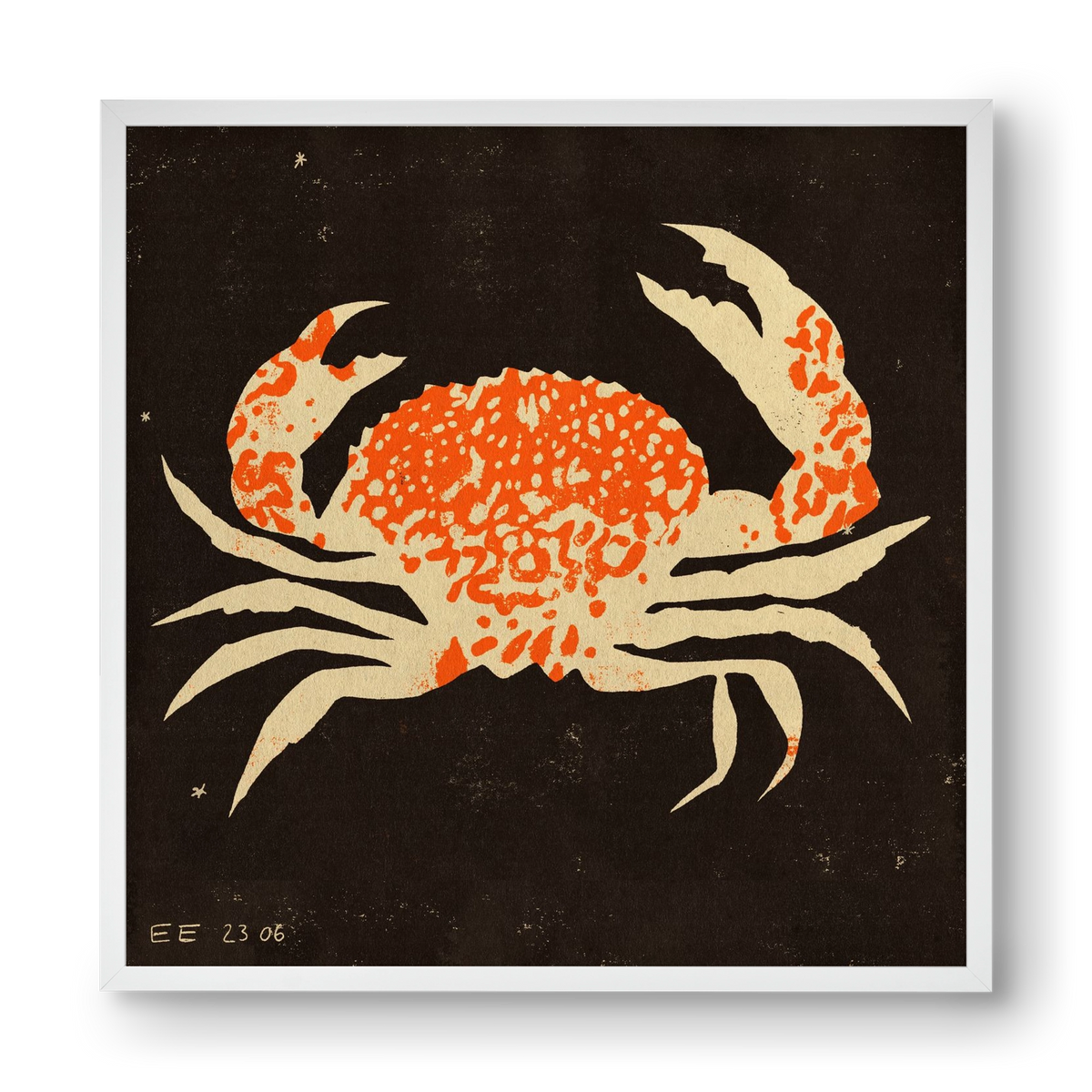 Spotted crab, 40x40 cm (40x40 cm), Fehér keret