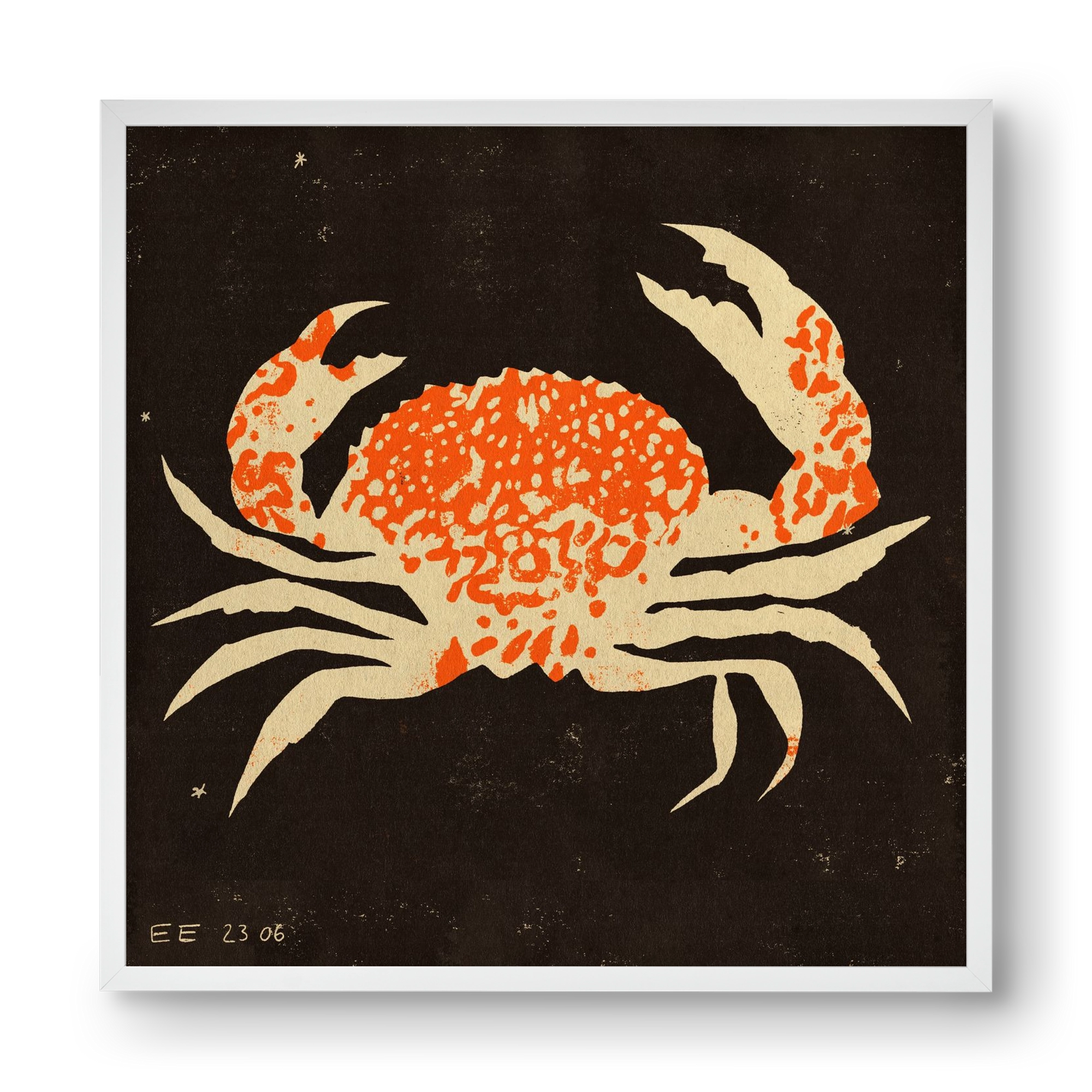 Spotted crab, 40x40 cm (40x40 cm), Fehér keret