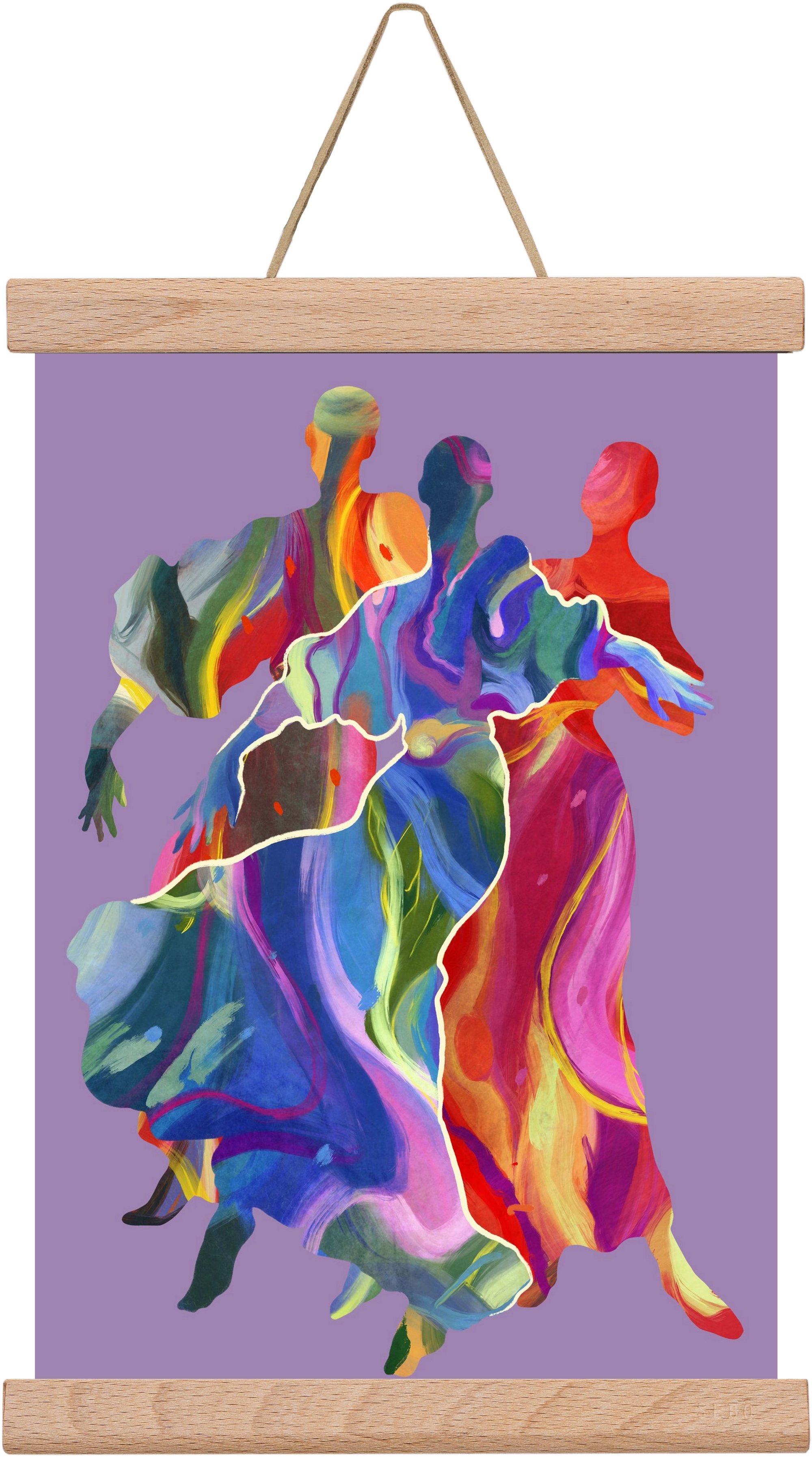 Les Danseuses, 20x30 cm (20x30 cm), Tölgy akasztó