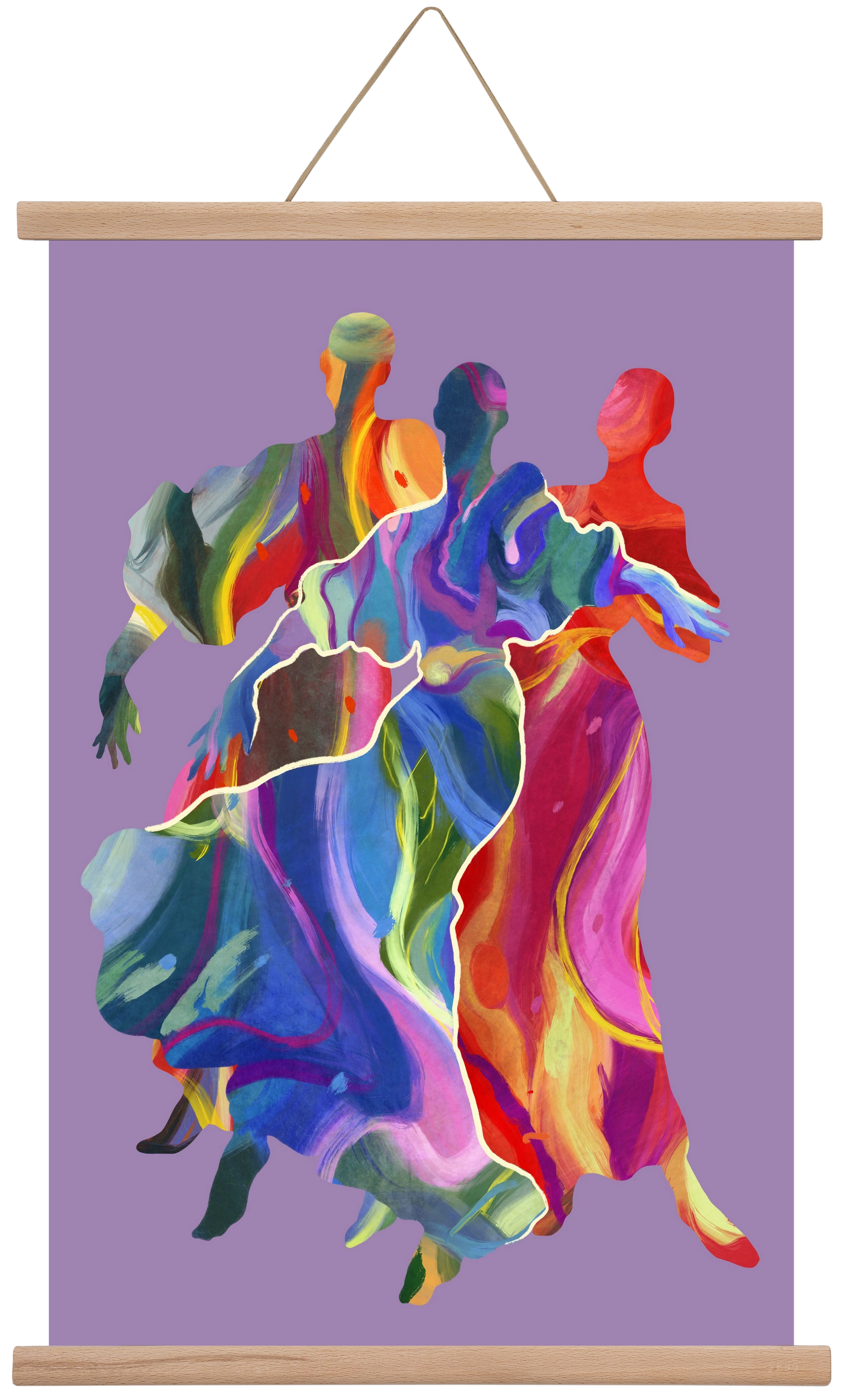 Les Danseuses, 40x60 cm (40x60 cm), Tölgy akasztó