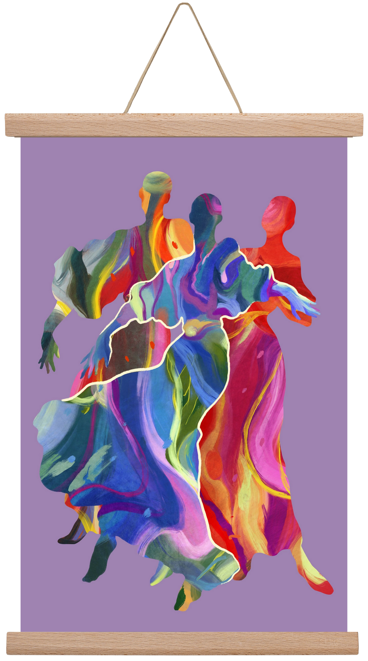 Les Danseuses, 30x45 cm (30x45 cm), Tölgy akasztó