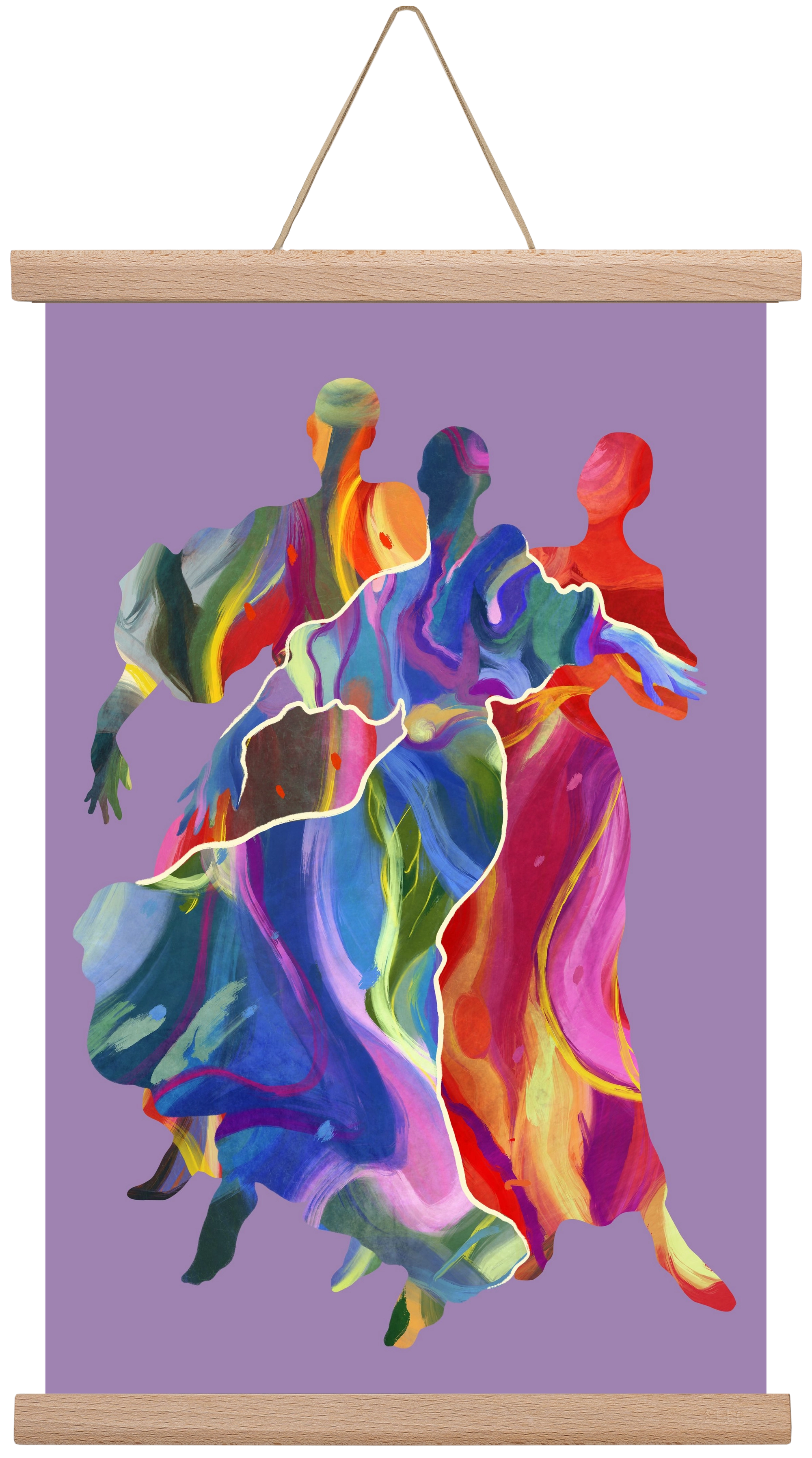 Les Danseuses, 30x45 cm (30x45 cm), Tölgy akasztó