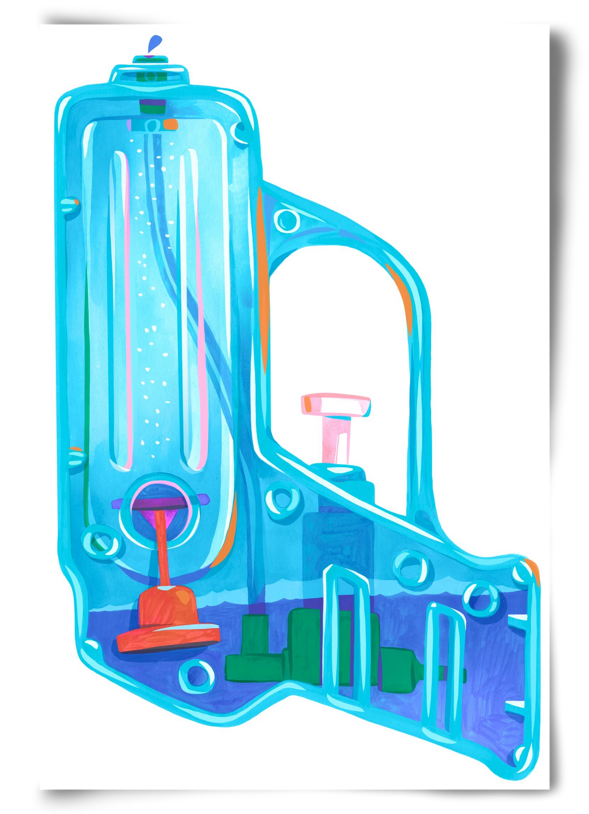 Water gun, 60x90 cm, Keret nélkül