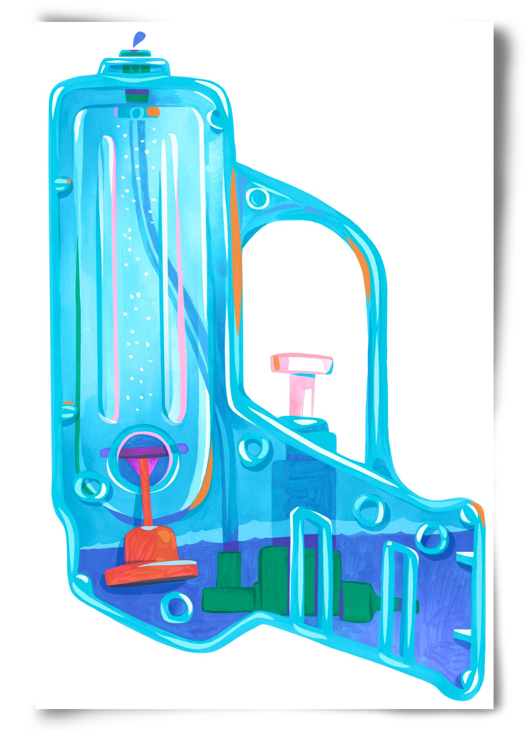 Water gun, 60x90 cm, Keret nélkül